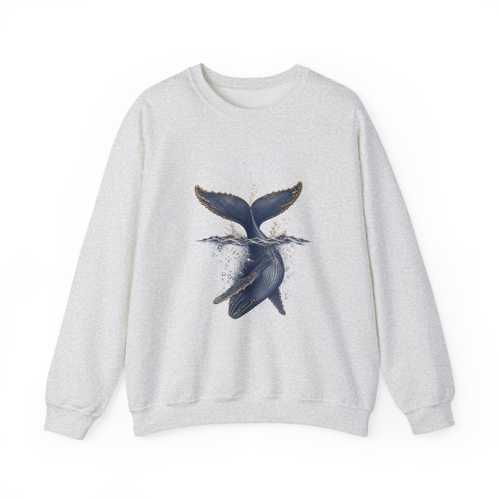Matching Couple Sweatshirt - Eagle & Whale Matching Couple Crewneck Sweatshirt Vintage Art His Hers Wedding Gift - Design B