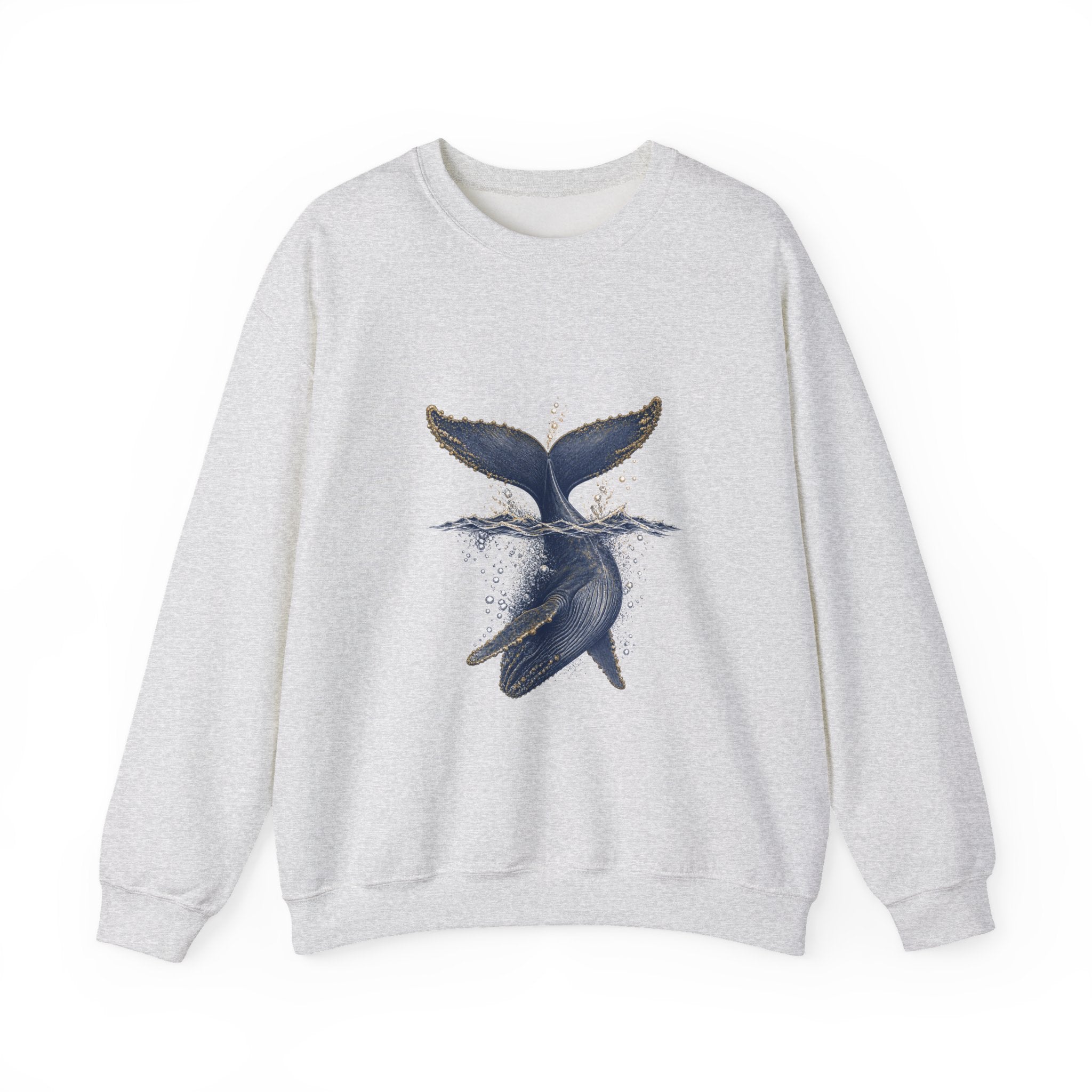 Matching Couple Sweatshirt - Eagle & Whale Matching Couple Crewneck Sweatshirt Vintage Art His Hers Wedding Gift - Design B