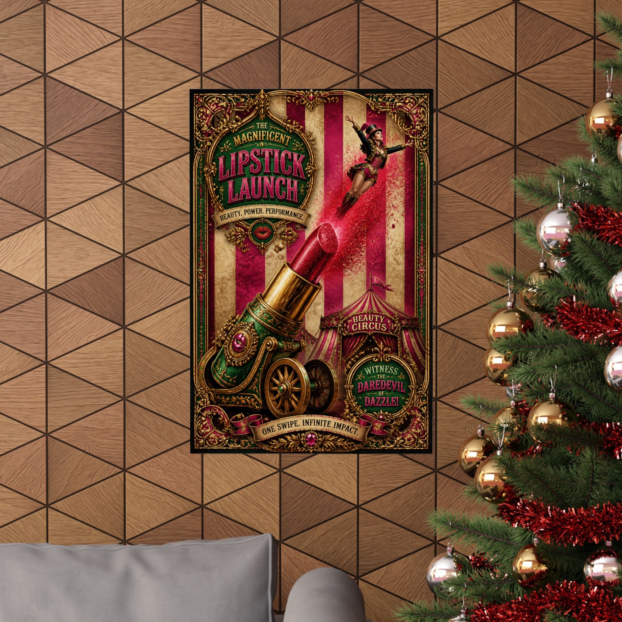 Lipstick Cannon Wall Art Poster 24×36 Baroque Studio Decor Maximalist Print