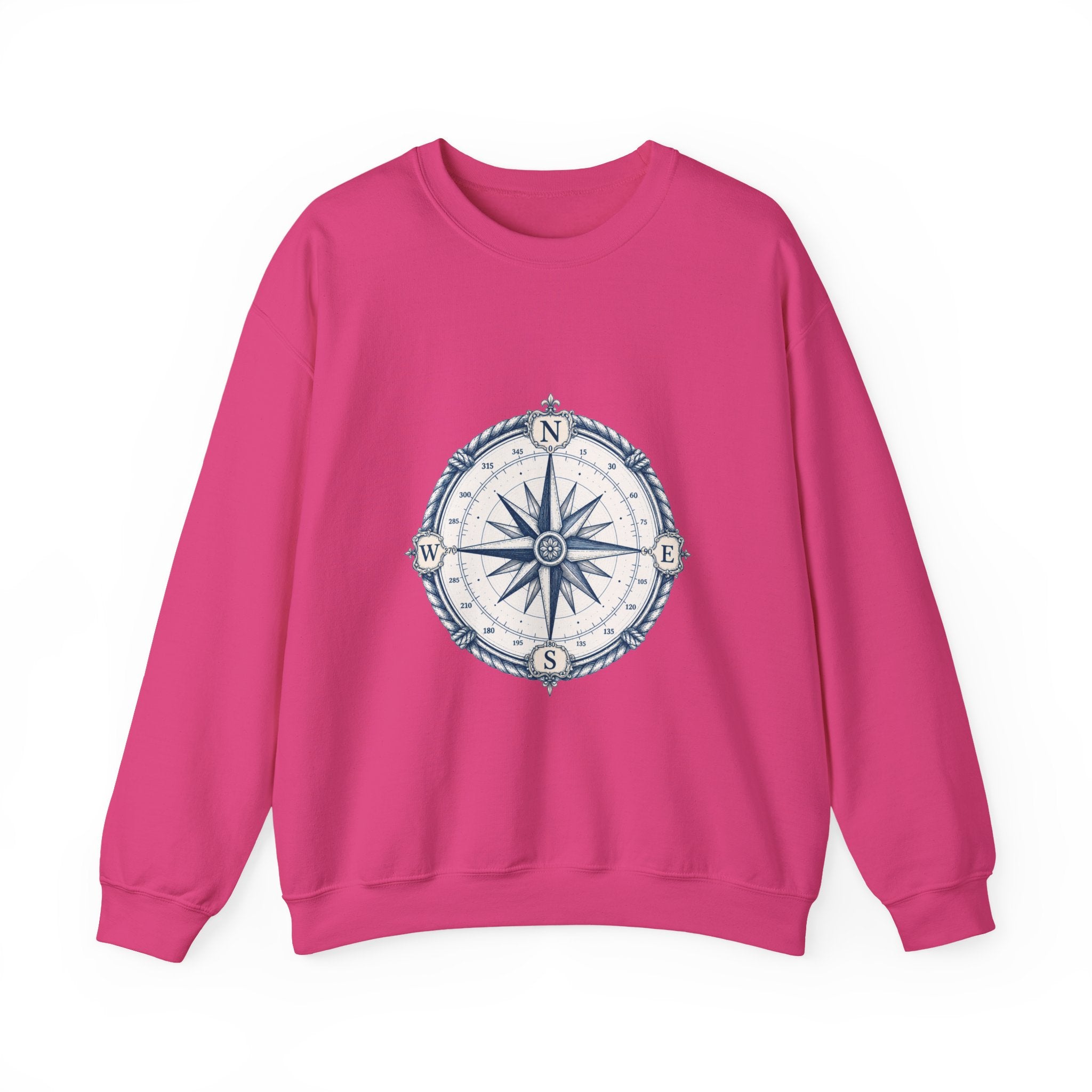 Matching Couple Sweatshirt - Compass North & South Matching Couple Crewneck Sweatshirt Hand-Drawn Art His Hers Best Friend Gift - Design A