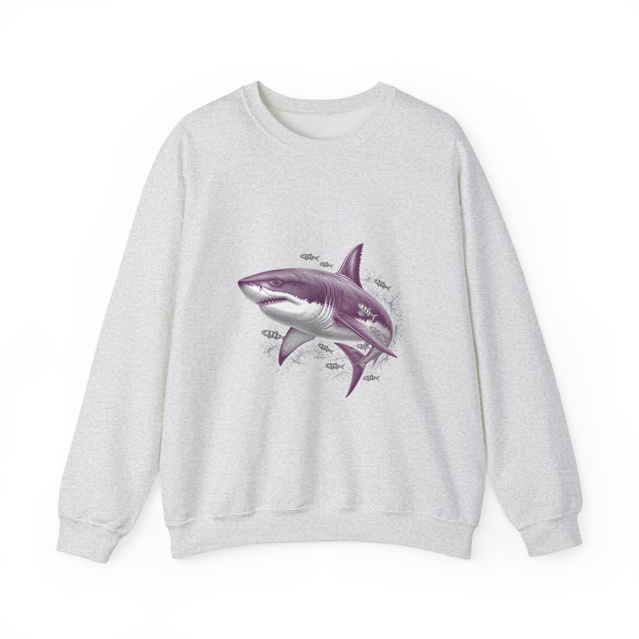 Matching Couple Sweatshirt - Shark & Dolphin Matching Couple Comfort Colors Crew Vintage Art His Hers Honeymoon Gift - Design A