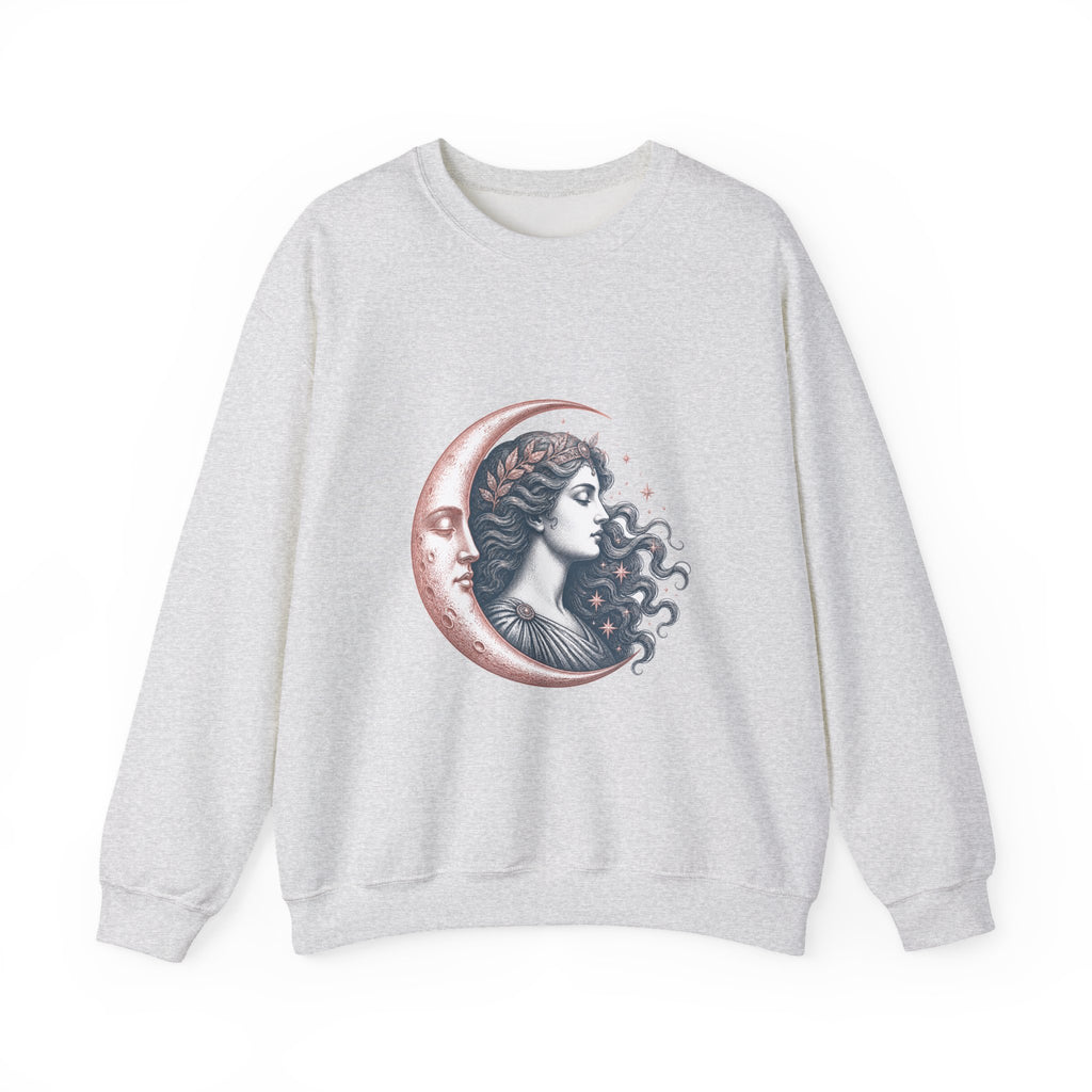 Matching Couple Sweatshirt - Helios & Selene Matching Couple Premium Fleece Sweatshirt Vintage Art His Hers Honeymoon Gift - Design B