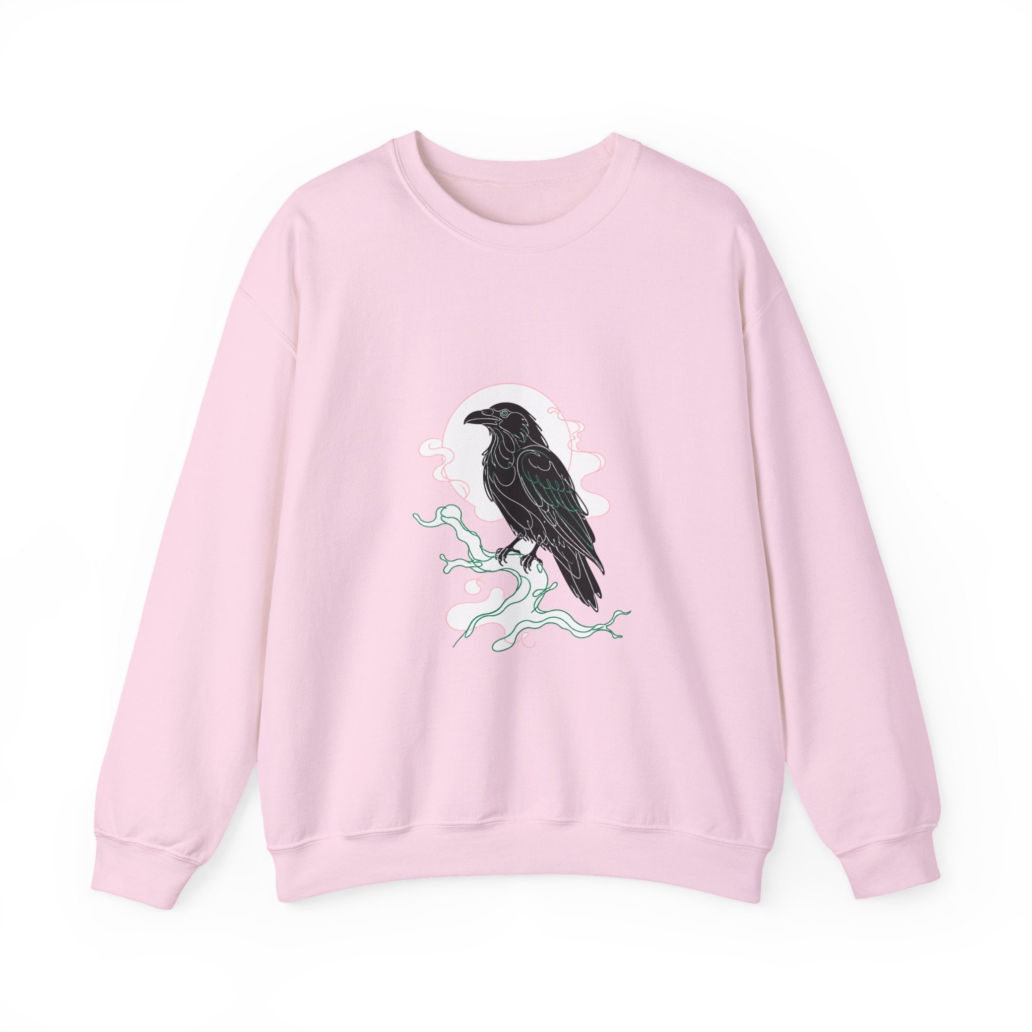 Matching Couple Sweatshirt - Raven & Swan Matching Couple Crewneck Sweatshirt Minimalist Art His Hers Valentine Gift - Design A
