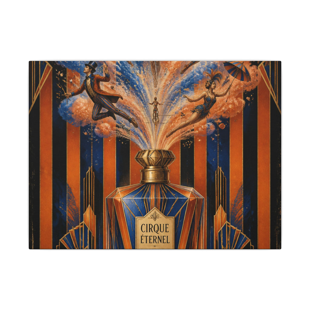 Perfume Bottle Fountain Wall Art Canvas 24×36 Art Deco Bar Area Decor Maximalist Print