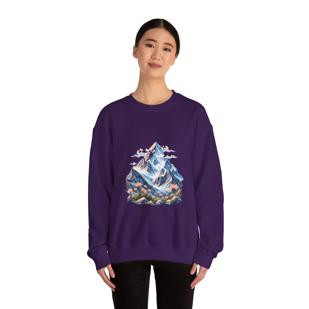 Matching Couple Sweatshirt - Mountain & Ocean Matching Couple Comfort Colors Crew Geometric Art His Hers Love Gift - Design A