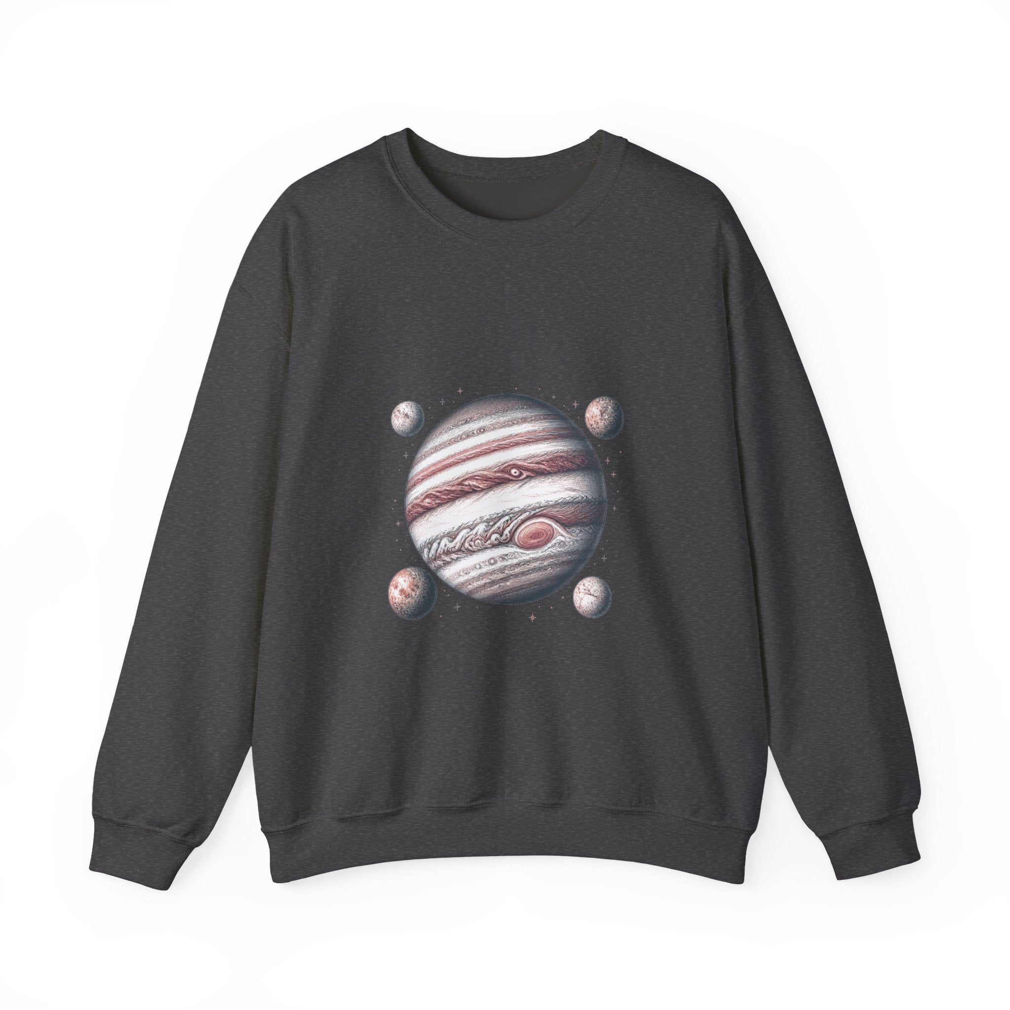 Matching Couple Sweatshirt - Saturn & Jupiter Matching Couple Crewneck Sweatshirt Hand-Drawn Art His Hers Best Friend Gift - Design B