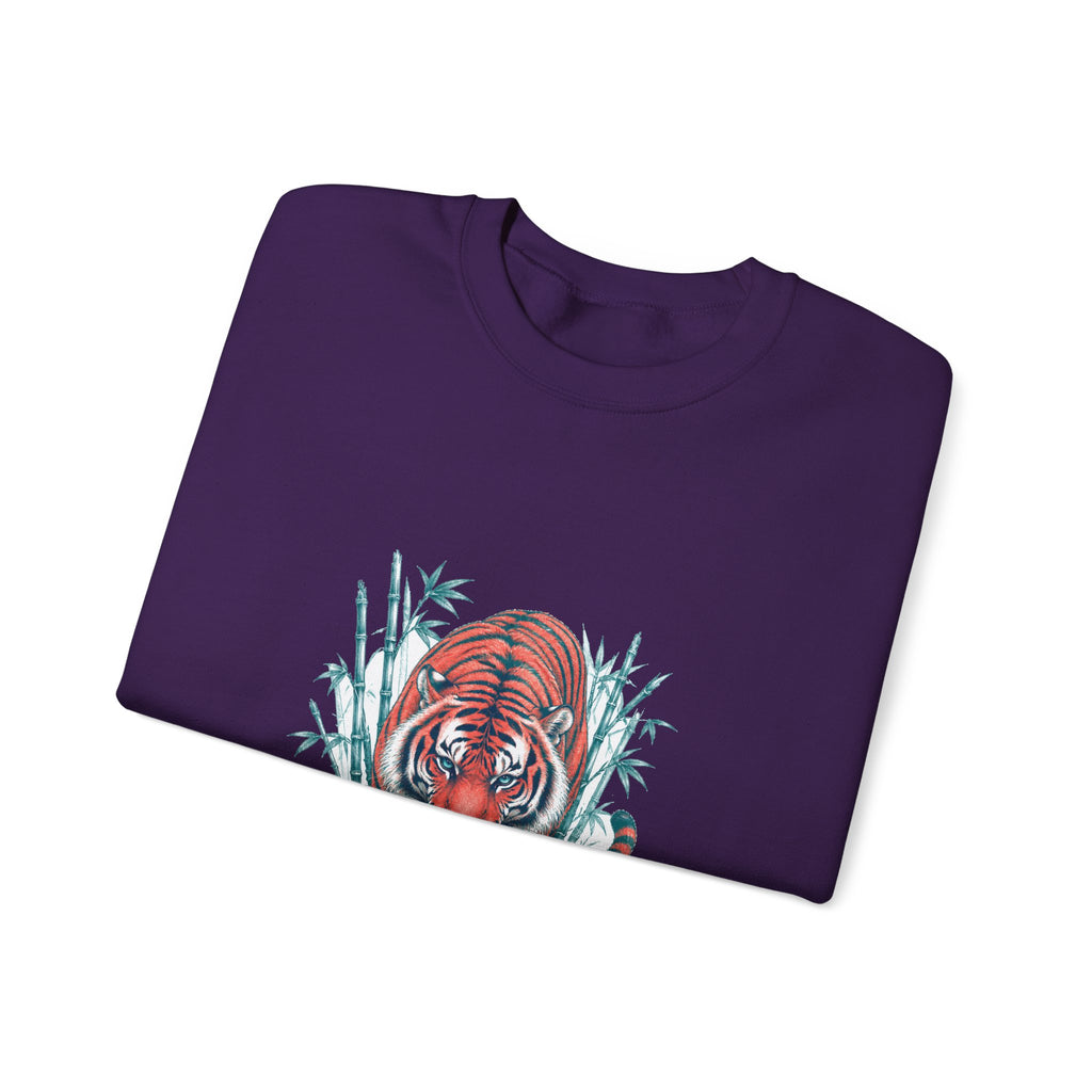 Matching Couple Sweatshirt - Tiger & Crane Matching Couple Comfort Colors Crew Hand-Drawn Art His Hers Anniversary Gift - Design A