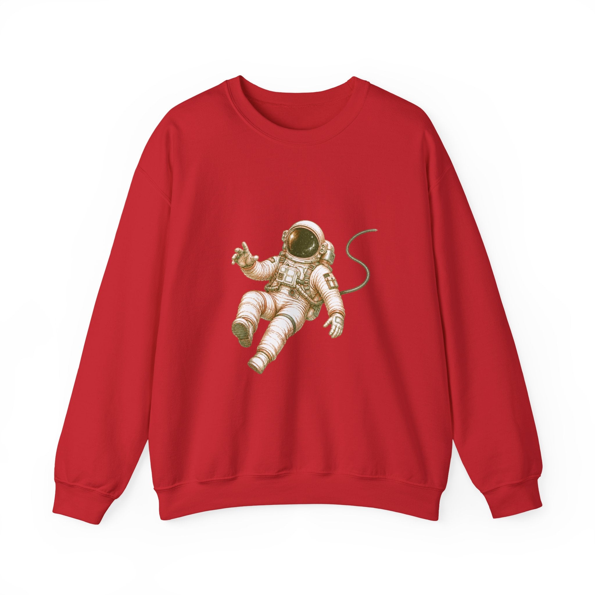 Matching Couple Sweatshirt - Astronaut & Planet Matching Couple Comfort Colors Crew Hand-Drawn Art His Hers Anniversary Gift - Design A