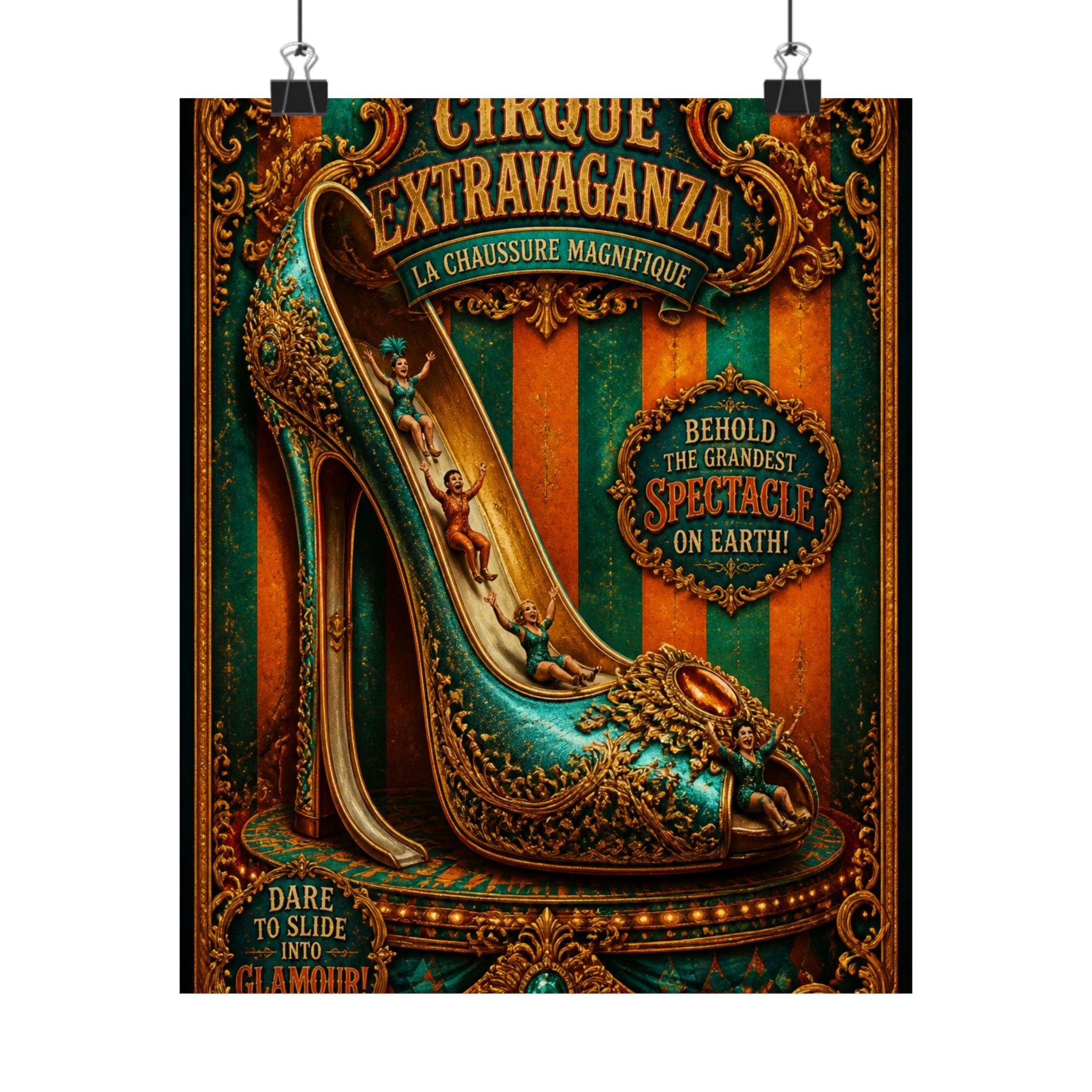 High Heel Slide Wall Art Poster 24×36 Baroque Studio Decor Maximalist Print