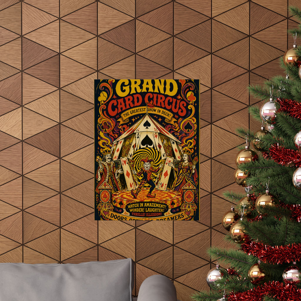 Playing Cards Tent Wall Art Poster 24×36 Psychedelic Dining Room Decor Maximalist Print