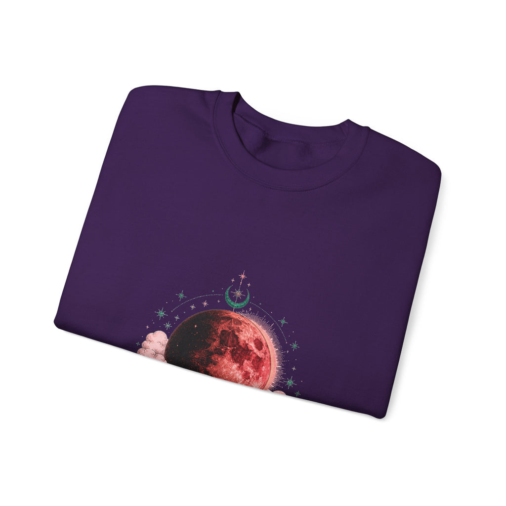 Matching Couple Sweatshirt - Solar & Lunar Eclipse Matching Couple Crewneck Sweatshirt Hand-Drawn Art His Hers Best Friend Gift - Design B