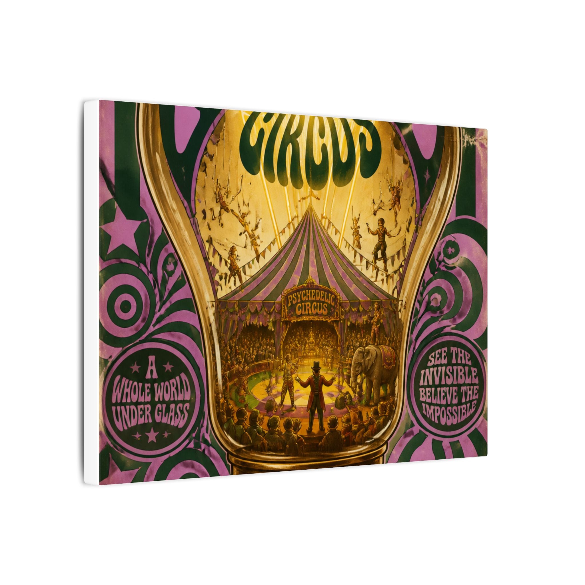 Light Bulb Circus Wall Art Canvas 16×20 Psychedelic Cafe Decor Maximalist Print