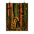 Saxophone Music Circus Wall Art Poster 24×36 Art Deco Bar Area Decor Maximalist Print