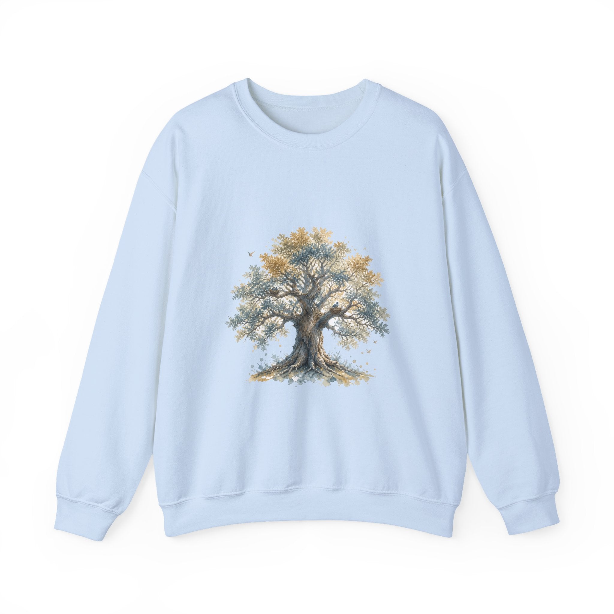 Matching Couple Sweatshirt - Ancient Oak & Deep Roots Matching Couple Comfort Colors Crew Watercolor Art His Hers Birthday Gift - Design A