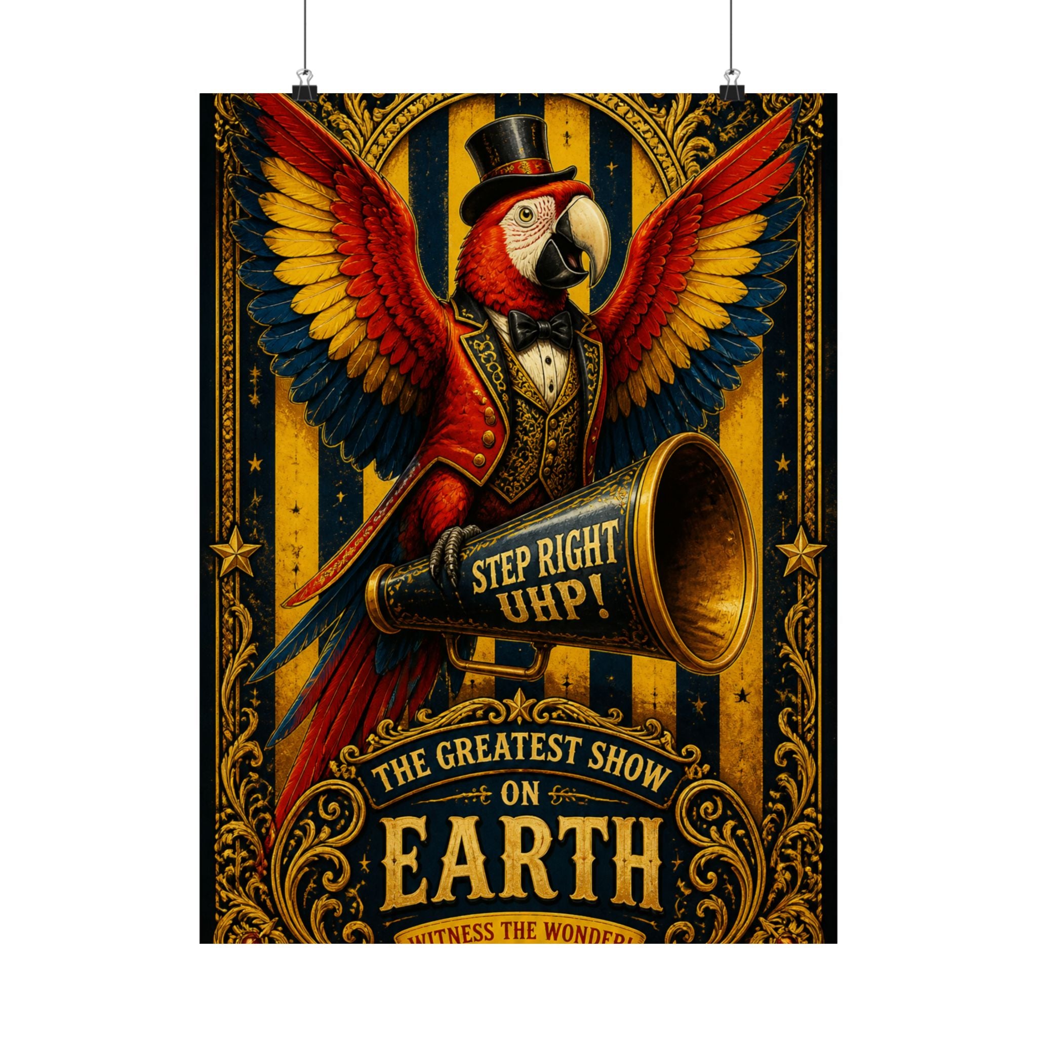 Parrot Ringmaster Wall Art Poster 24×36 Baroque Studio Decor Maximalist Print