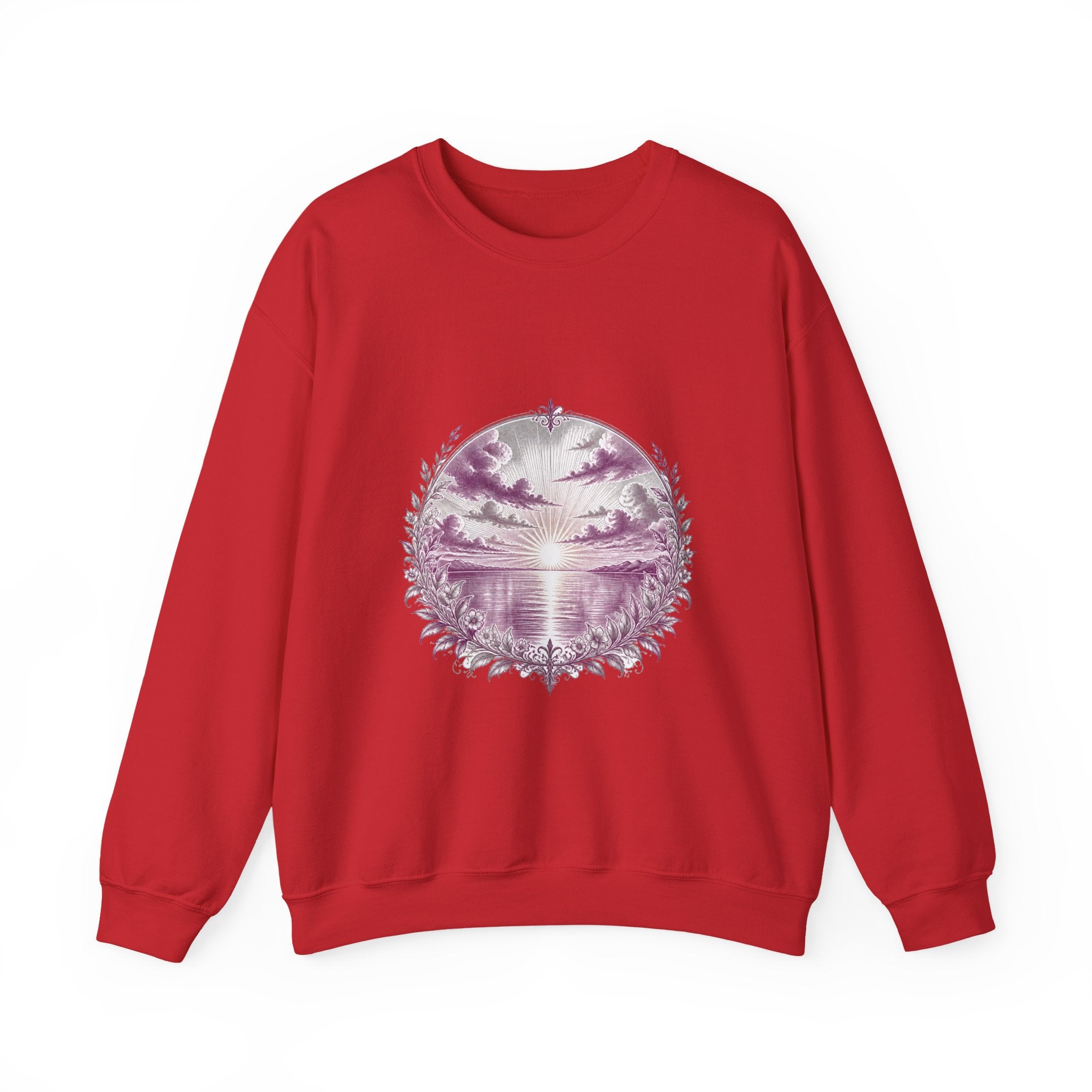 Matching Couple Sweatshirt - Sunrise & Sunset Matching Couple Premium Fleece Sweatshirt Vintage Art His Hers Honeymoon Gift - Design A