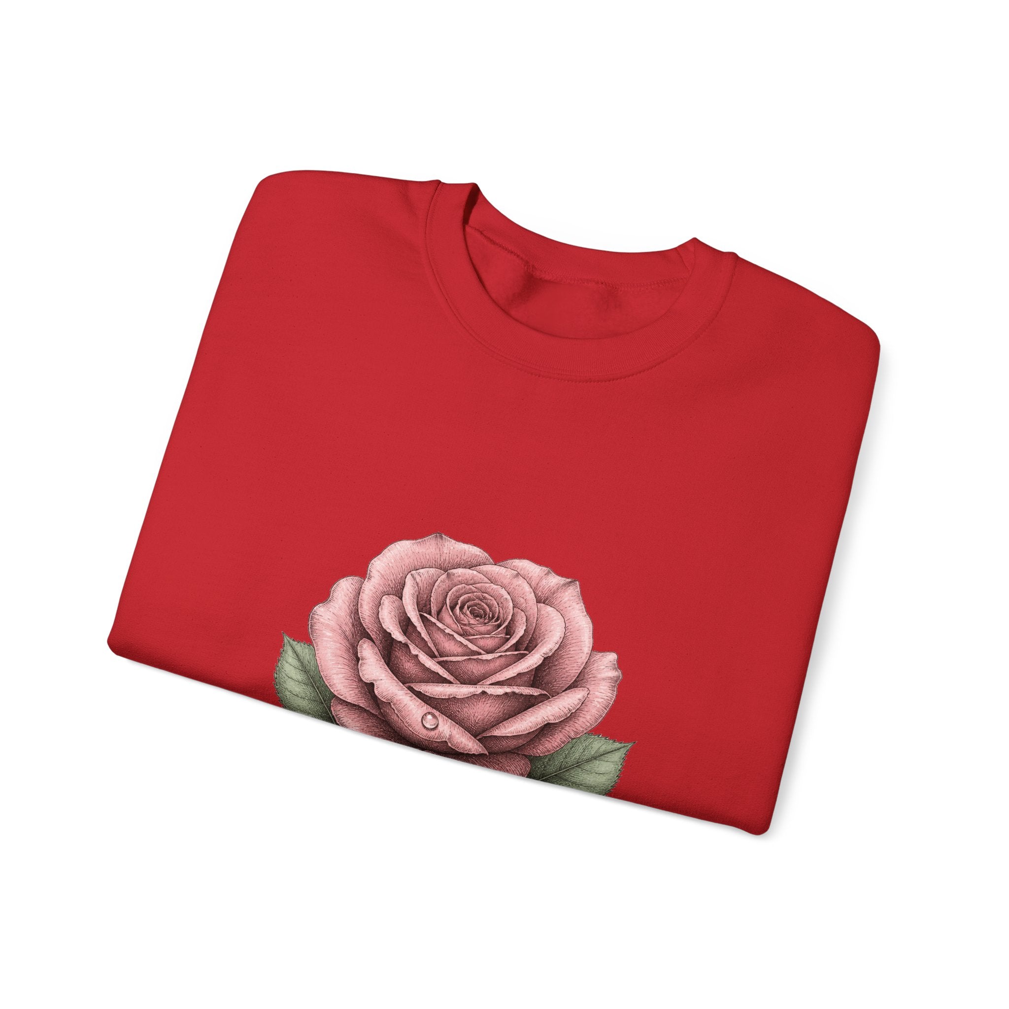 Matching Couple Sweatshirt - Rose & Thorn Matching Couple Comfort Colors Crew Hand-Drawn Art His Hers Anniversary Gift - Design A