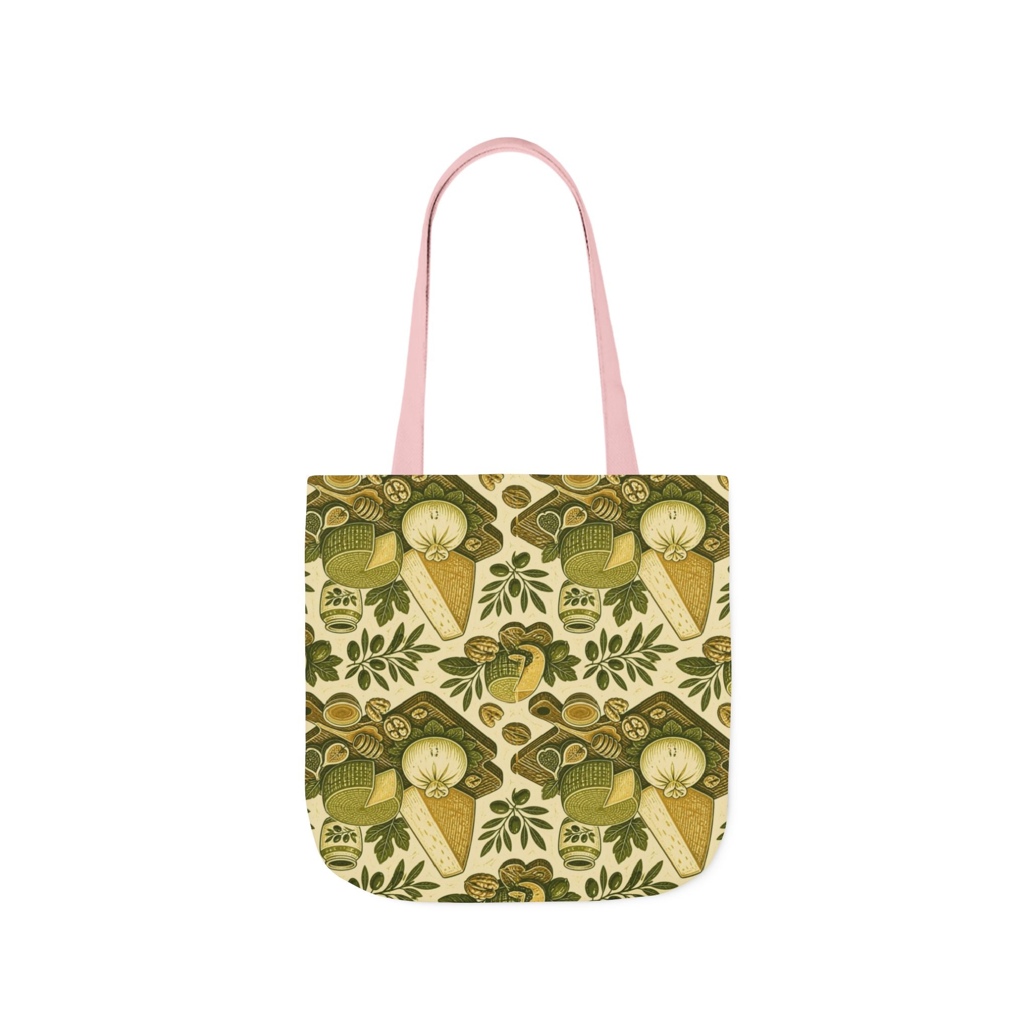 Italian Cheese Board Canvas Tote Bag Mediterranean Kitchen Linocut Design Italian Cottagecore Gift