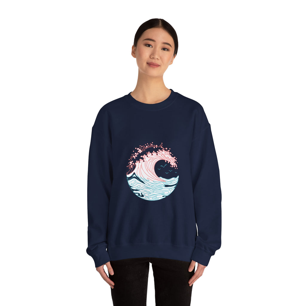 Matching Couple Sweatshirt - Mountain & Ocean Matching Couple Comfort Colors Crew Minimalist Art His Hers Christmas Gift - Design B