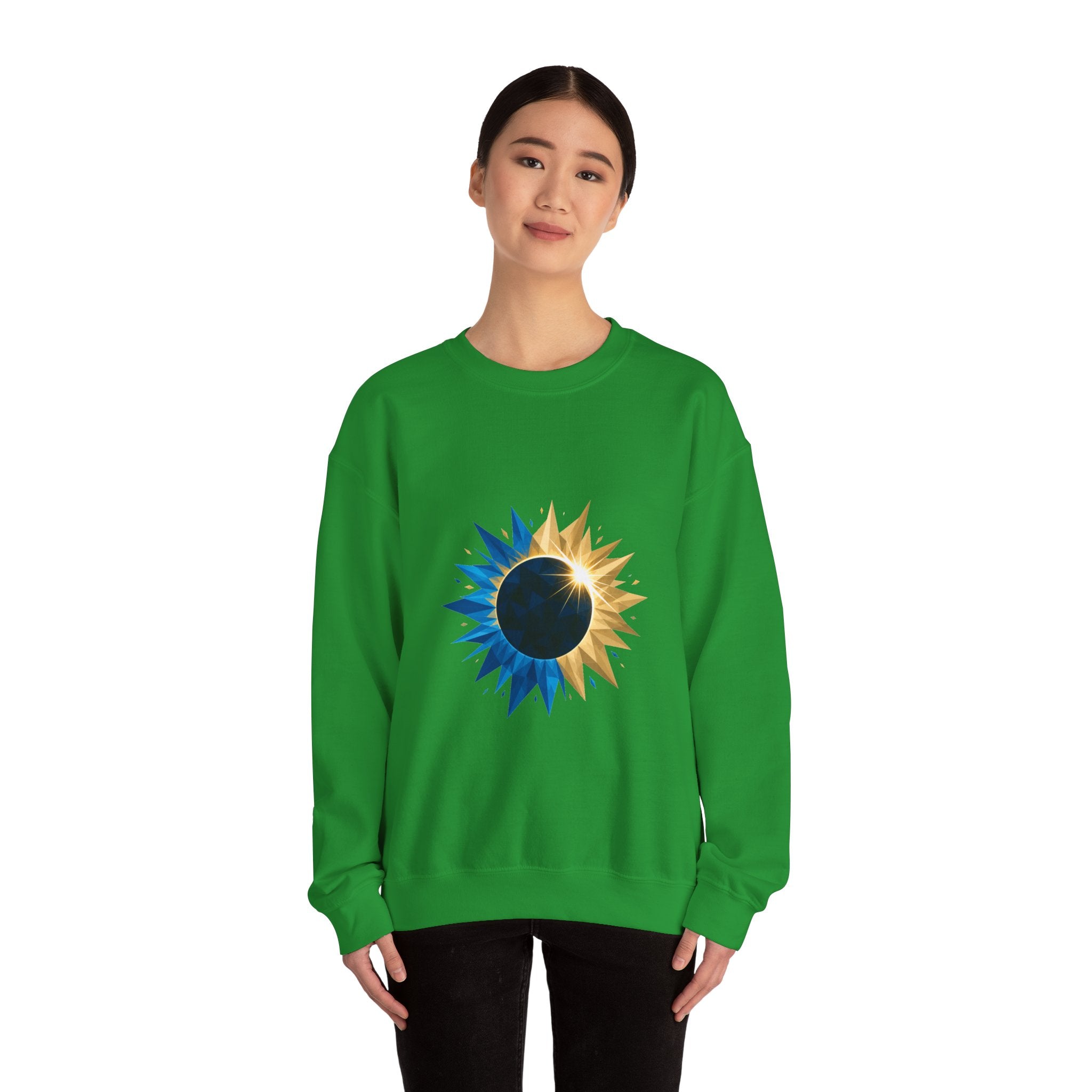 Matching Couple Sweatshirt - Solar & Lunar Eclipse Matching Couple Crewneck Sweatshirt Geometric Art His Hers Couple Gift - Design A