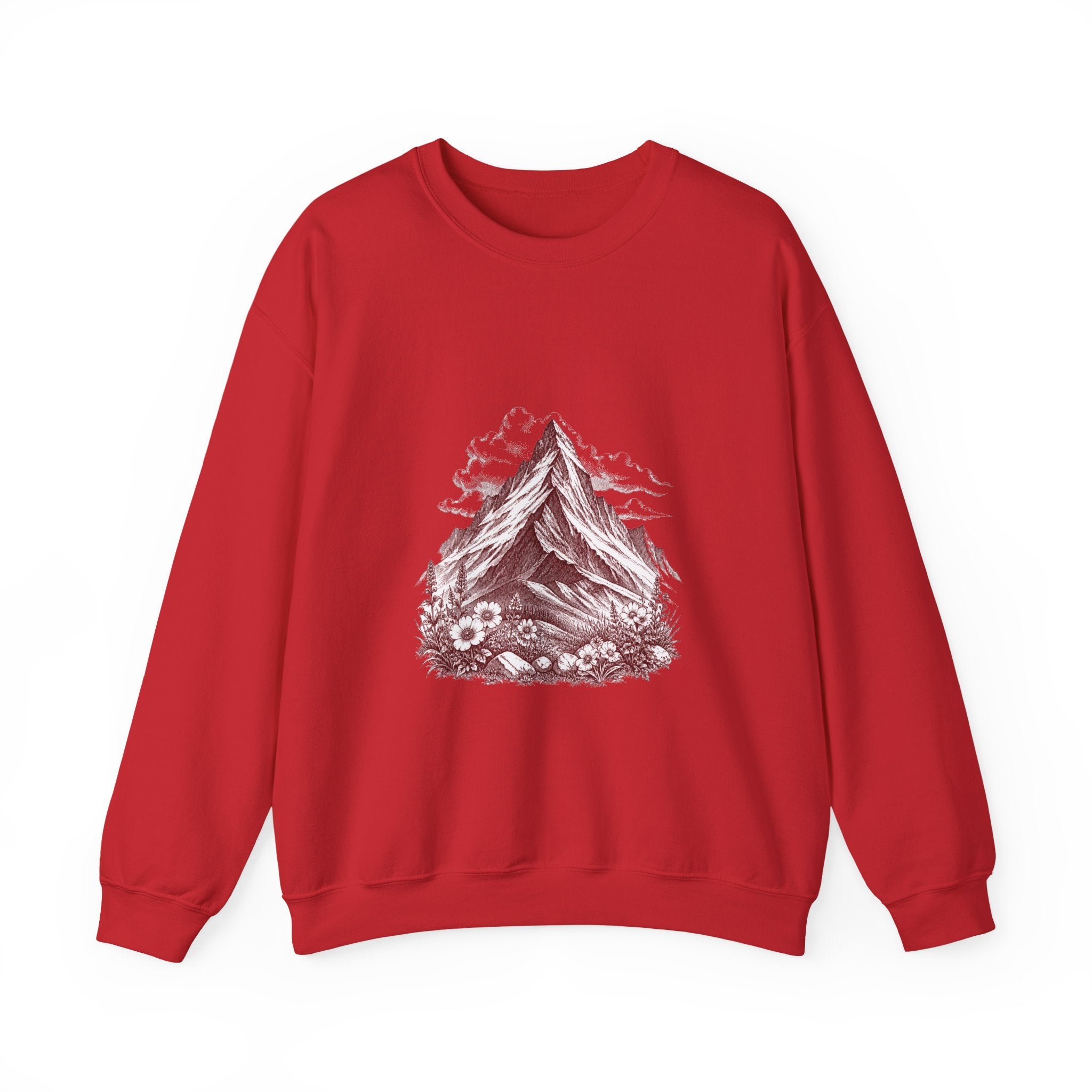 Matching Couple Sweatshirt - Mountain & Ocean Matching Couple Crewneck Sweatshirt Hand-Drawn Art His Hers Best Friend Gift - Design A
