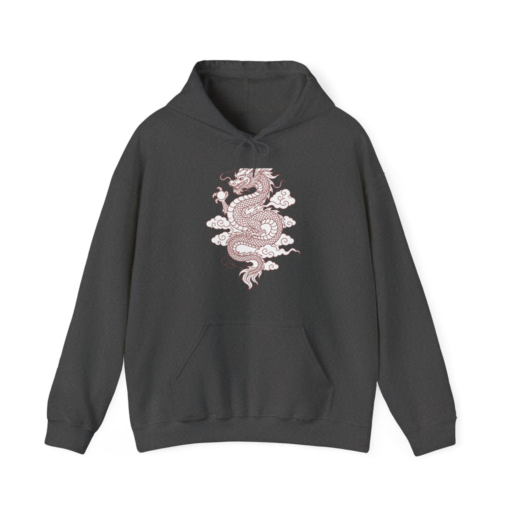 Matching Couple Sweatshirt - Dragon & Phoenix Matching Couple Hooded Sweatshirt Minimalist Art His Hers Valentine Gift - Design A