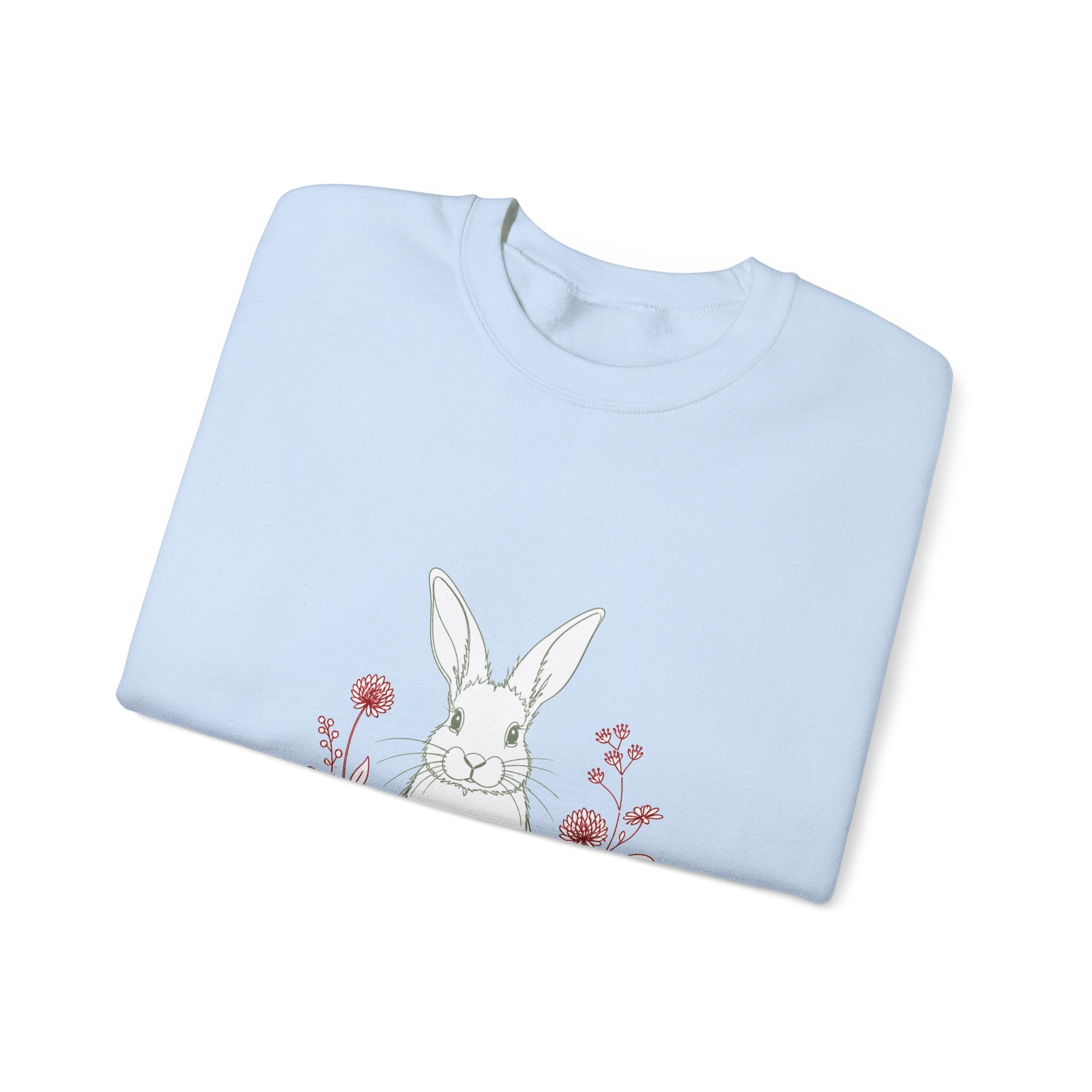 Matching Couple Sweatshirt - Fox & Rabbit Matching Couple Crewneck Sweatshirt Minimalist Art His Hers Valentine Gift - Design B