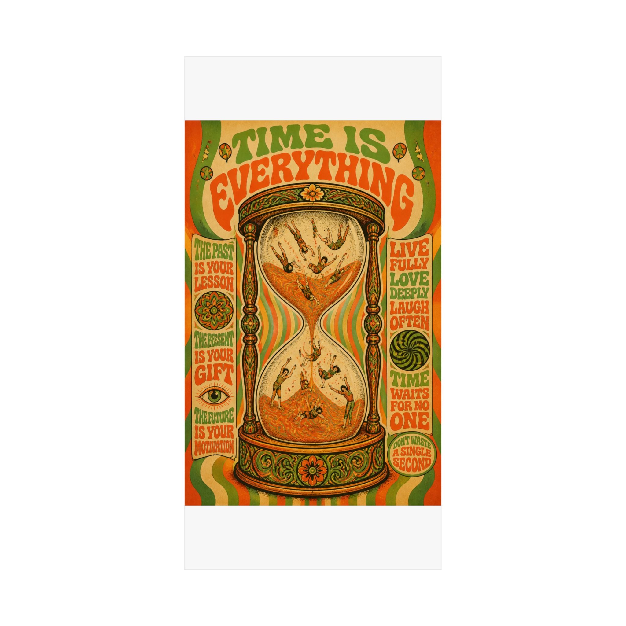 Hourglass Acrobats Wall Art Poster 24×36 Psychedelic Dining Room Decor Maximalist Print