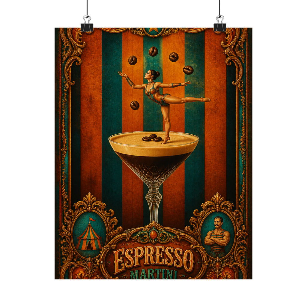 Espresso Martini Acrobat Wall Art Poster 24×36 Baroque Studio Decor Maximalist Print