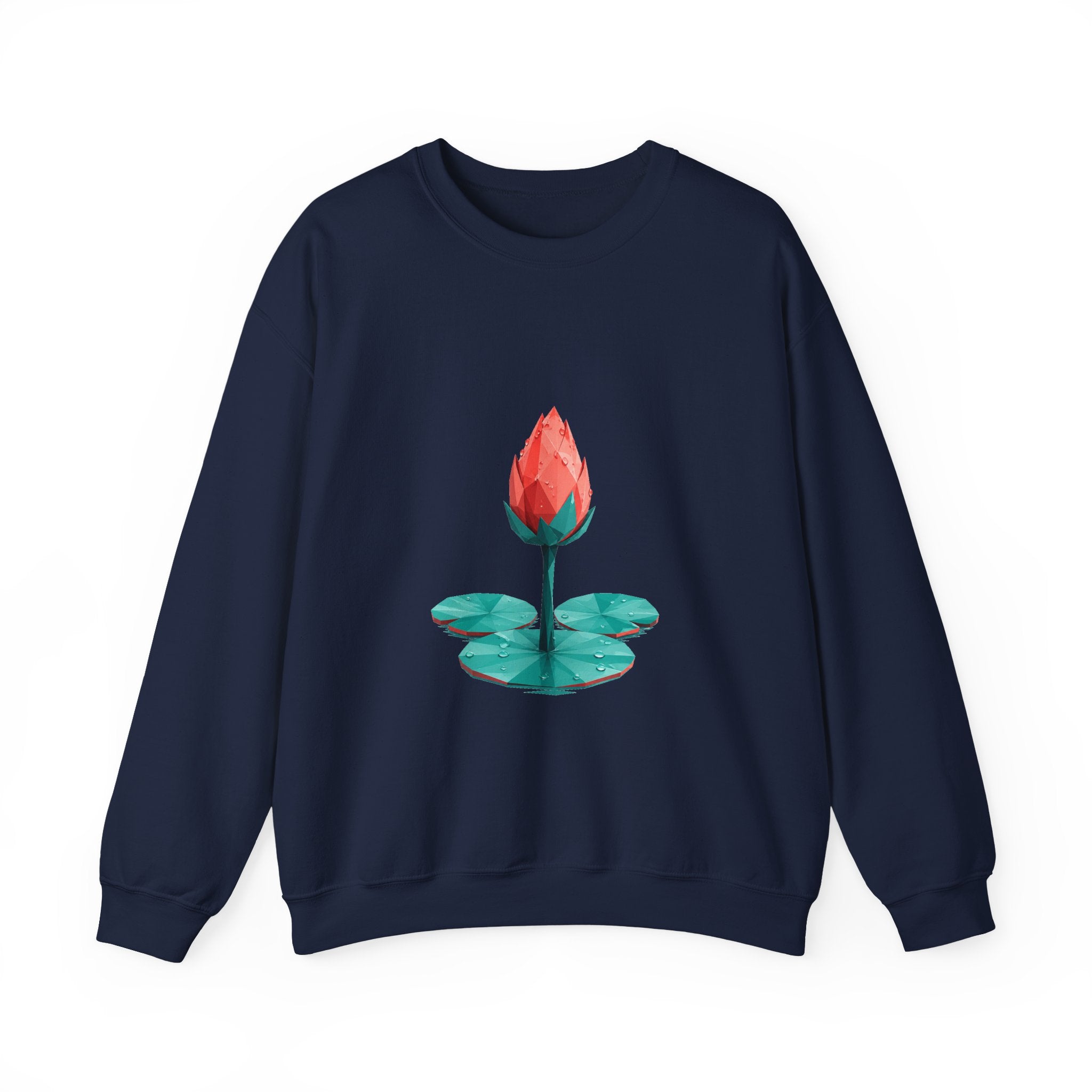 Matching Couple Sweatshirt - Open & Closed Lotus Matching Couple Premium Fleece Sweatshirt Geometric Art His Hers Love Gift - Design B