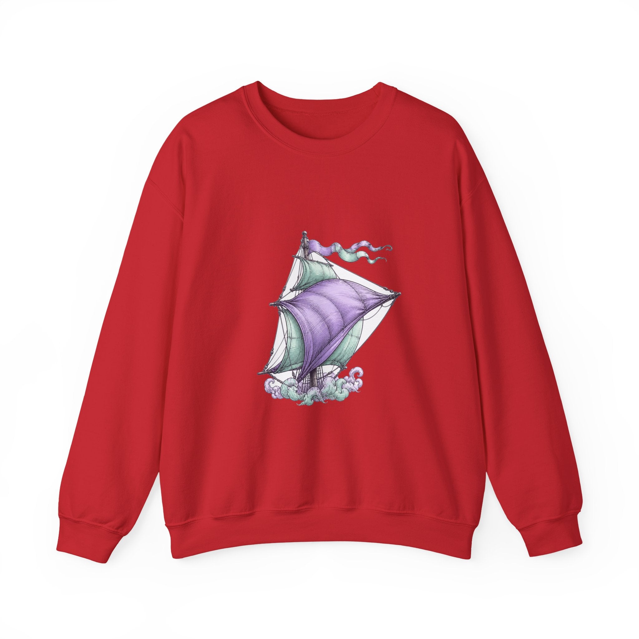Matching Couple Sweatshirt - Anchor & Sail Matching Couple Premium Fleece Sweatshirt Hand-Drawn Art His Hers Anniversary Gift - Design B