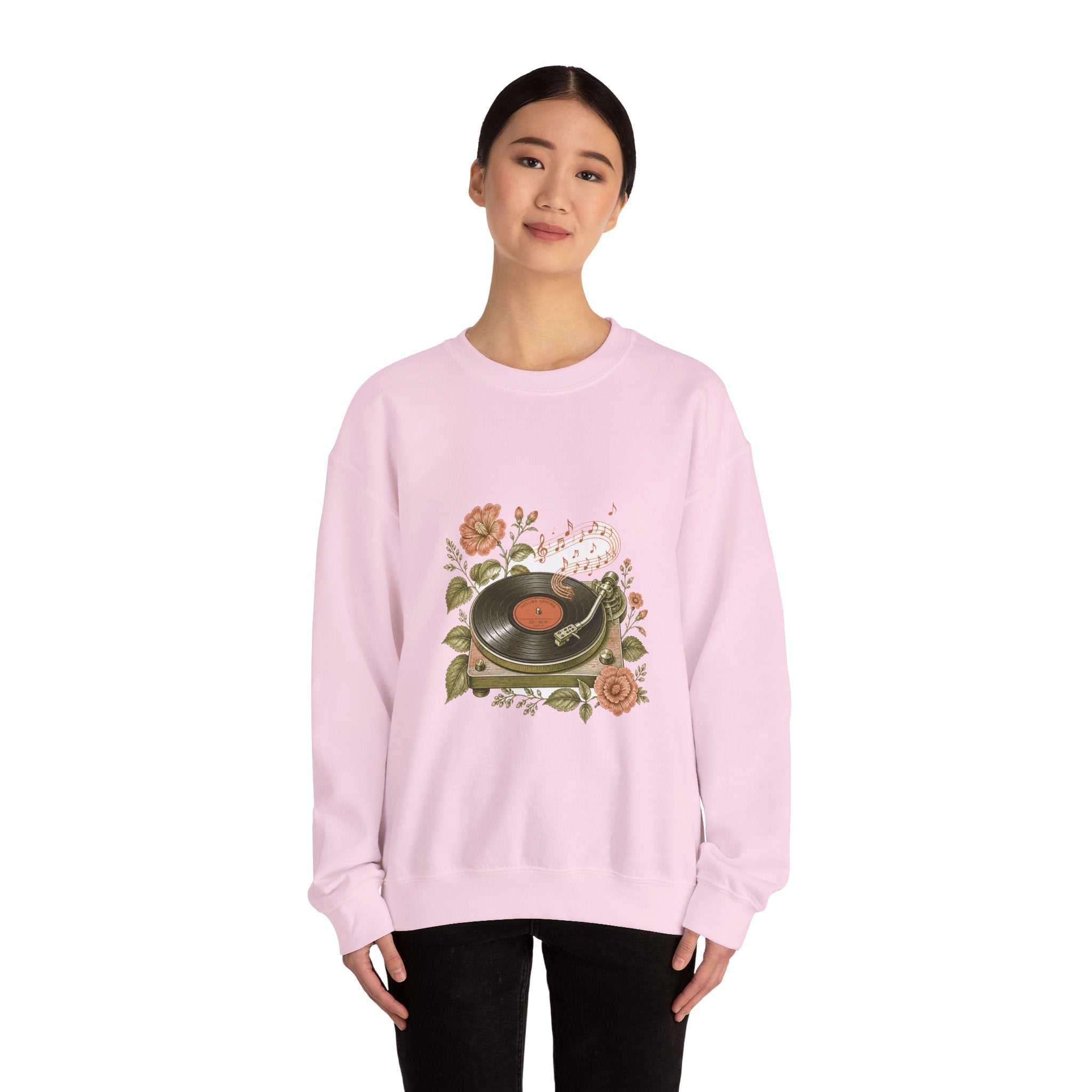 Matching Couple Sweatshirt - Vinyl & Cassette Matching Couple Premium Fleece Sweatshirt Vintage Art His Hers Honeymoon Gift - Design A