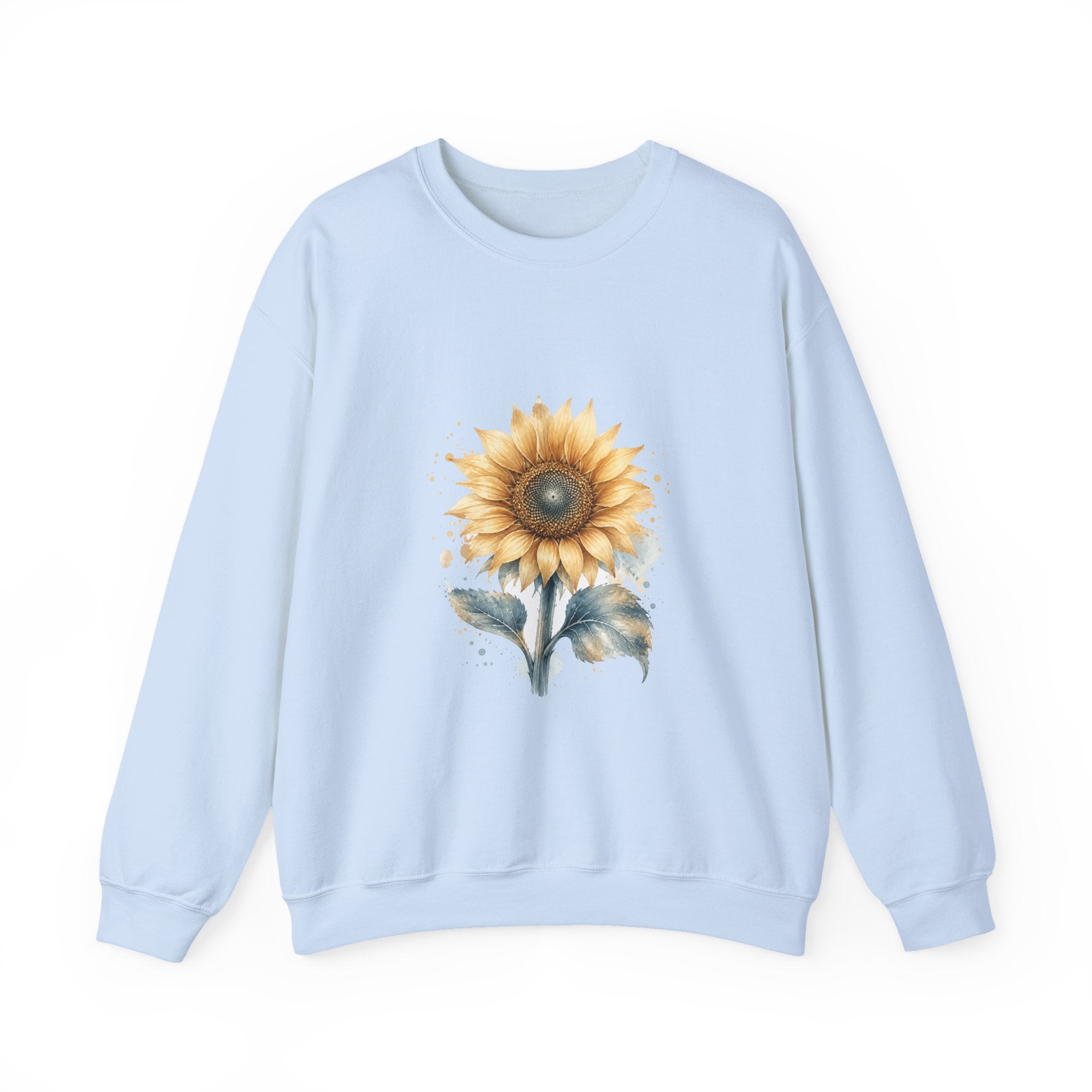 Matching Couple Sweatshirt - Sunflower & Moonflower Matching Couple Comfort Colors Crew Watercolor Art His Hers Birthday Gift - Design A