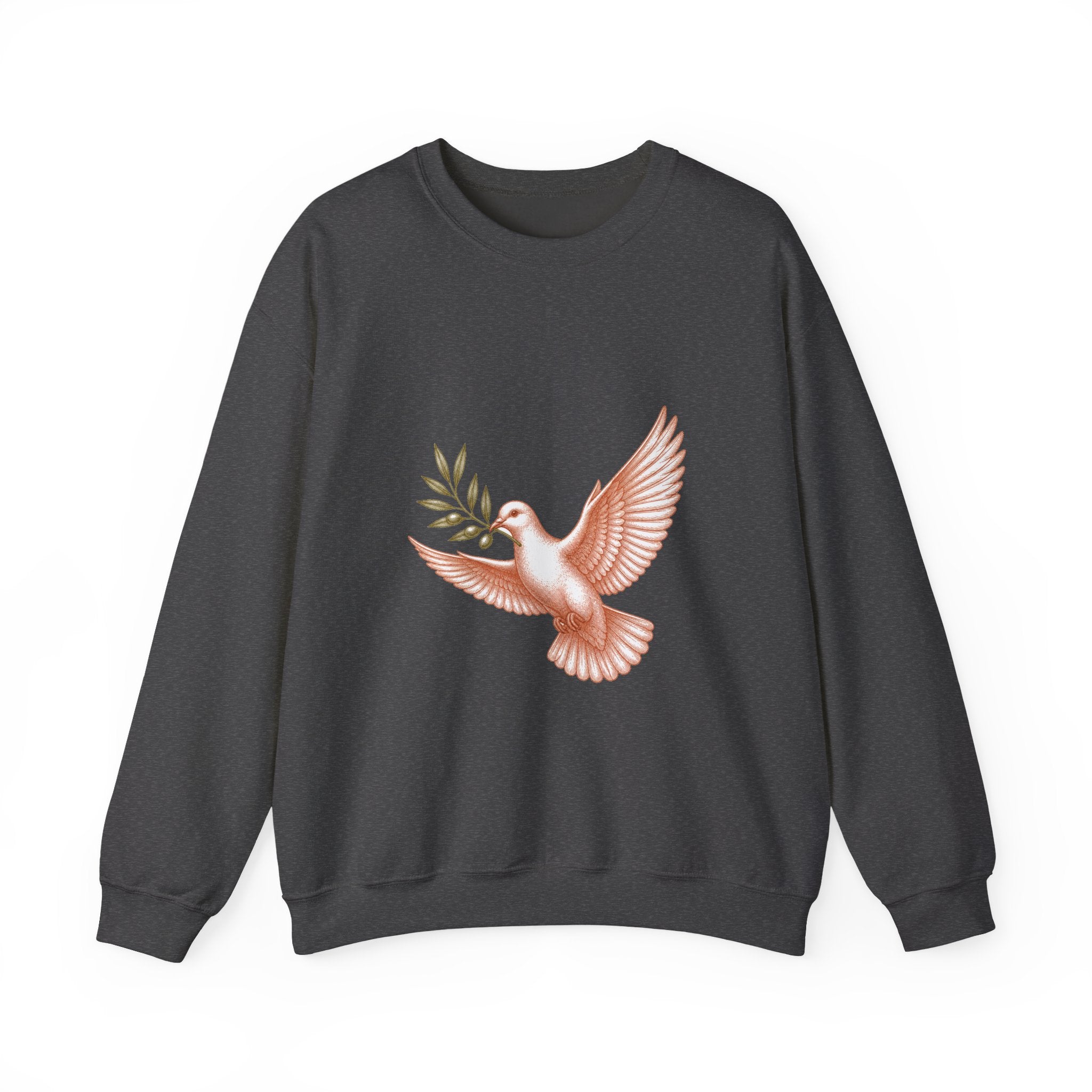 Matching Couple Sweatshirt - Wolf & Dove Matching Couple Crewneck Sweatshirt Vintage Art His Hers Wedding Gift - Design B