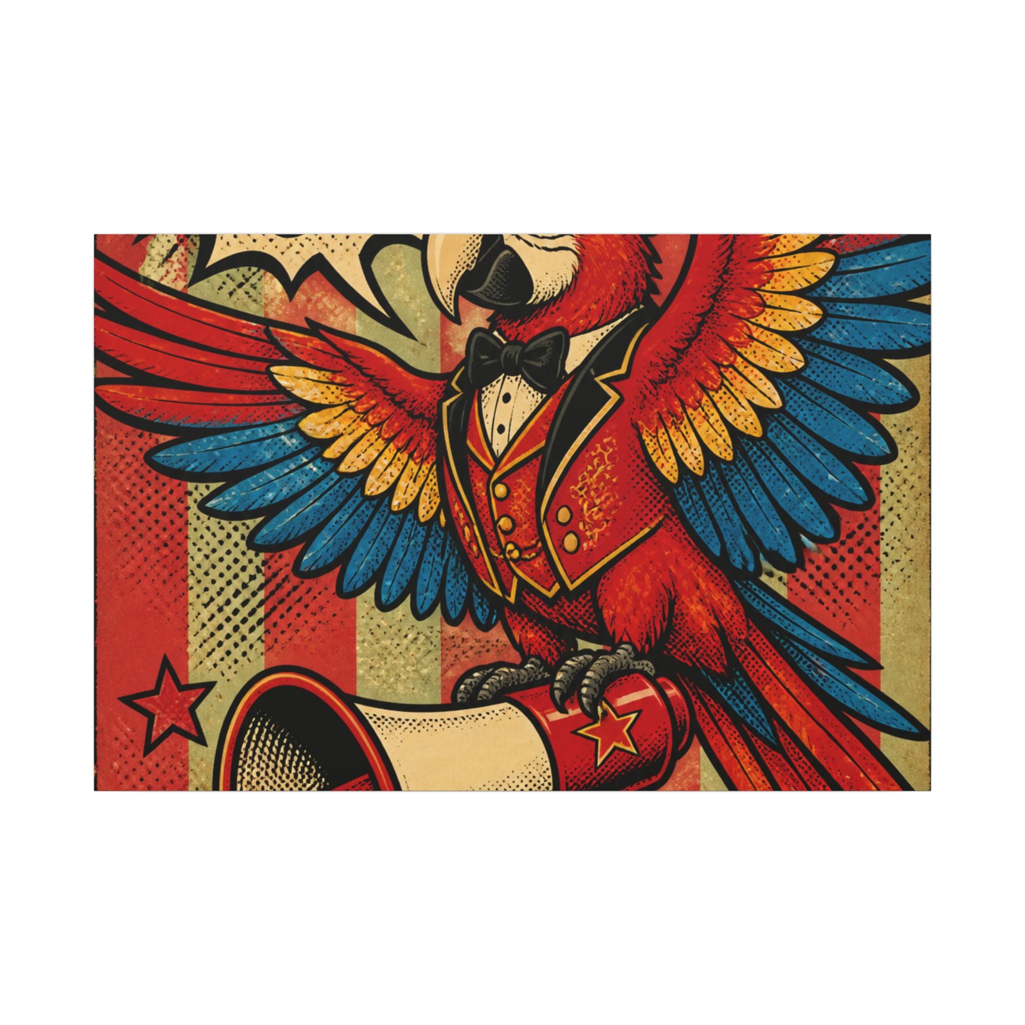 Parrot Ringmaster Wall Art Canvas 16×20 Pop Art Living Room Decor Maximalist Print