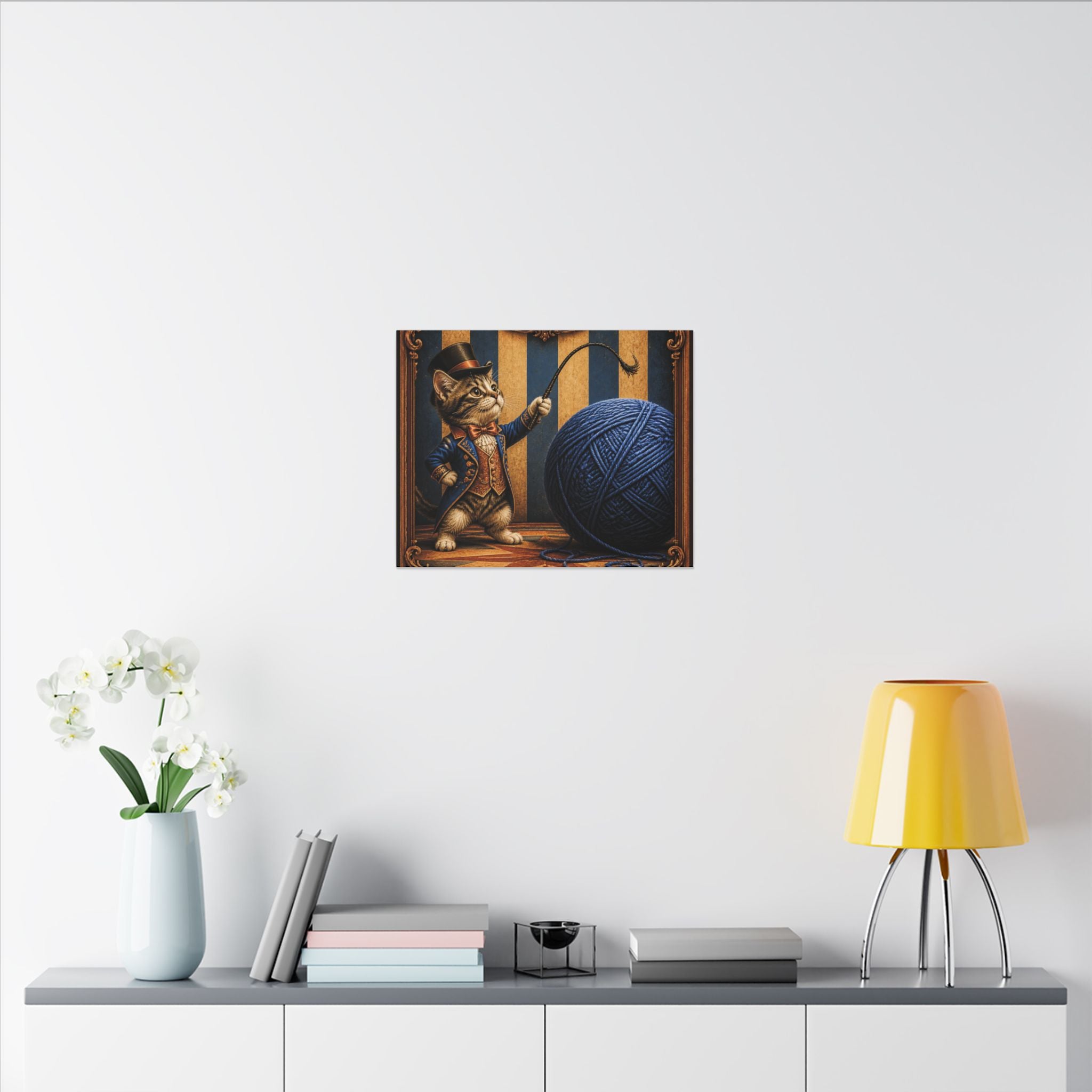 Cat Lion Tamer Wall Art Canvas 24×36 Baroque Studio Decor Maximalist Print