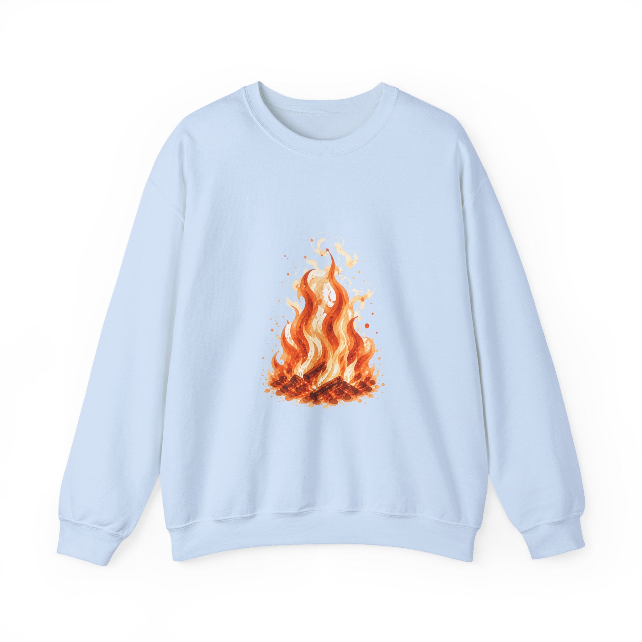 Matching Couple Sweatshirt - Wildfire & Waterfall Matching Couple Comfort Colors Crew Watercolor Art His Hers Birthday Gift - Design A