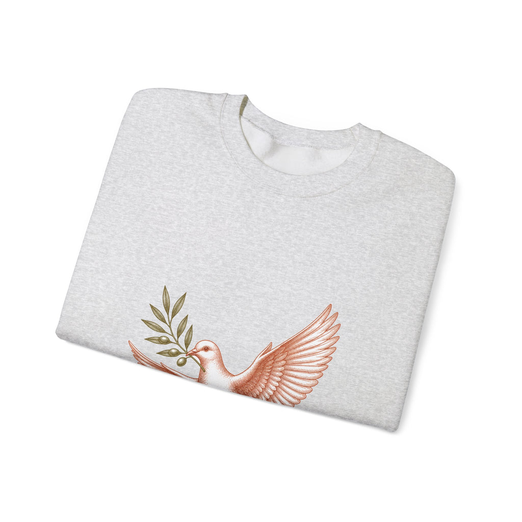 Matching Couple Sweatshirt - Wolf & Dove Matching Couple Crewneck Sweatshirt Vintage Art His Hers Wedding Gift - Design B