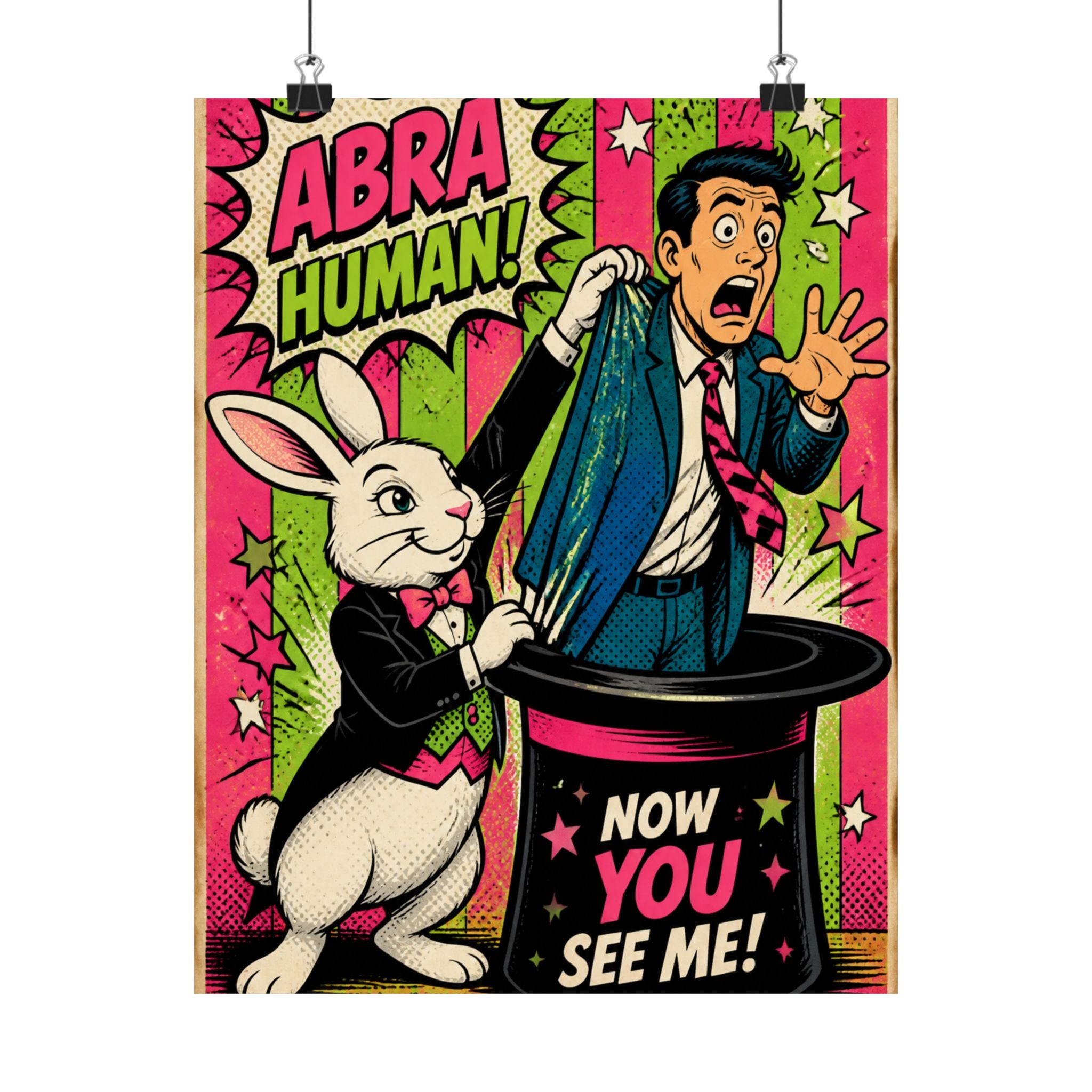 Magic Hat Rabbit Wall Art Poster 18×24 Pop Art Living Room Decor Maximalist Print