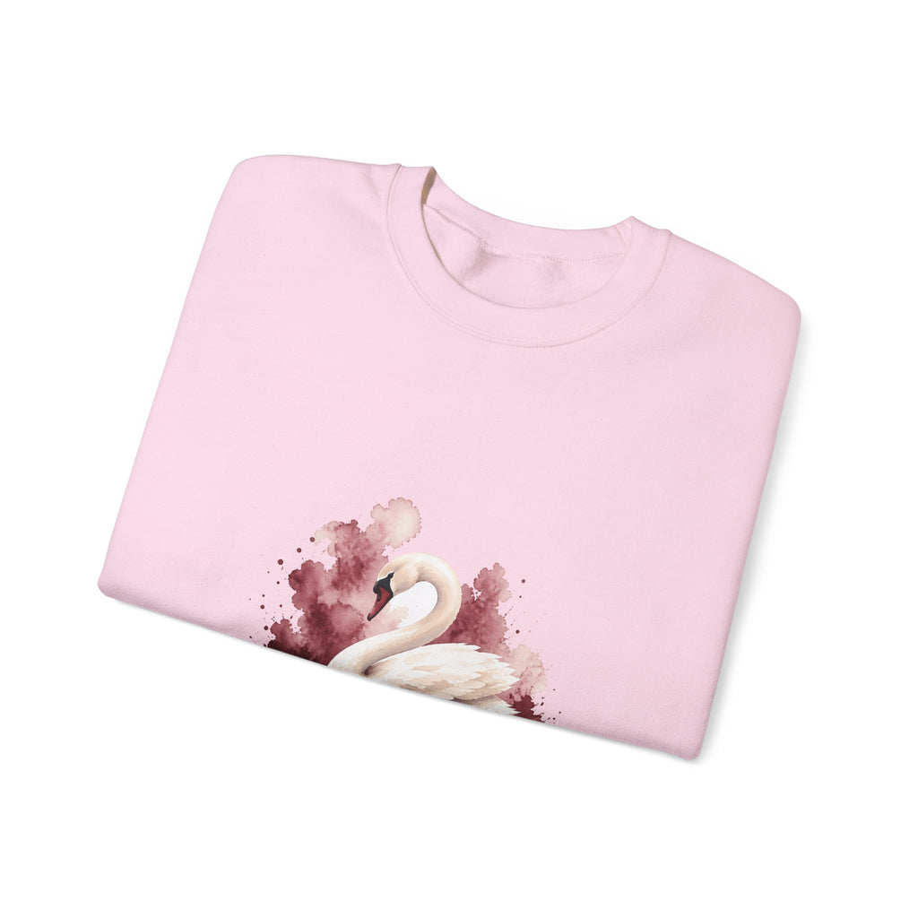 Matching Couple Sweatshirt - Raven & Swan Matching Couple Premium Fleece Sweatshirt Watercolor Art His Hers Birthday Gift - Design B