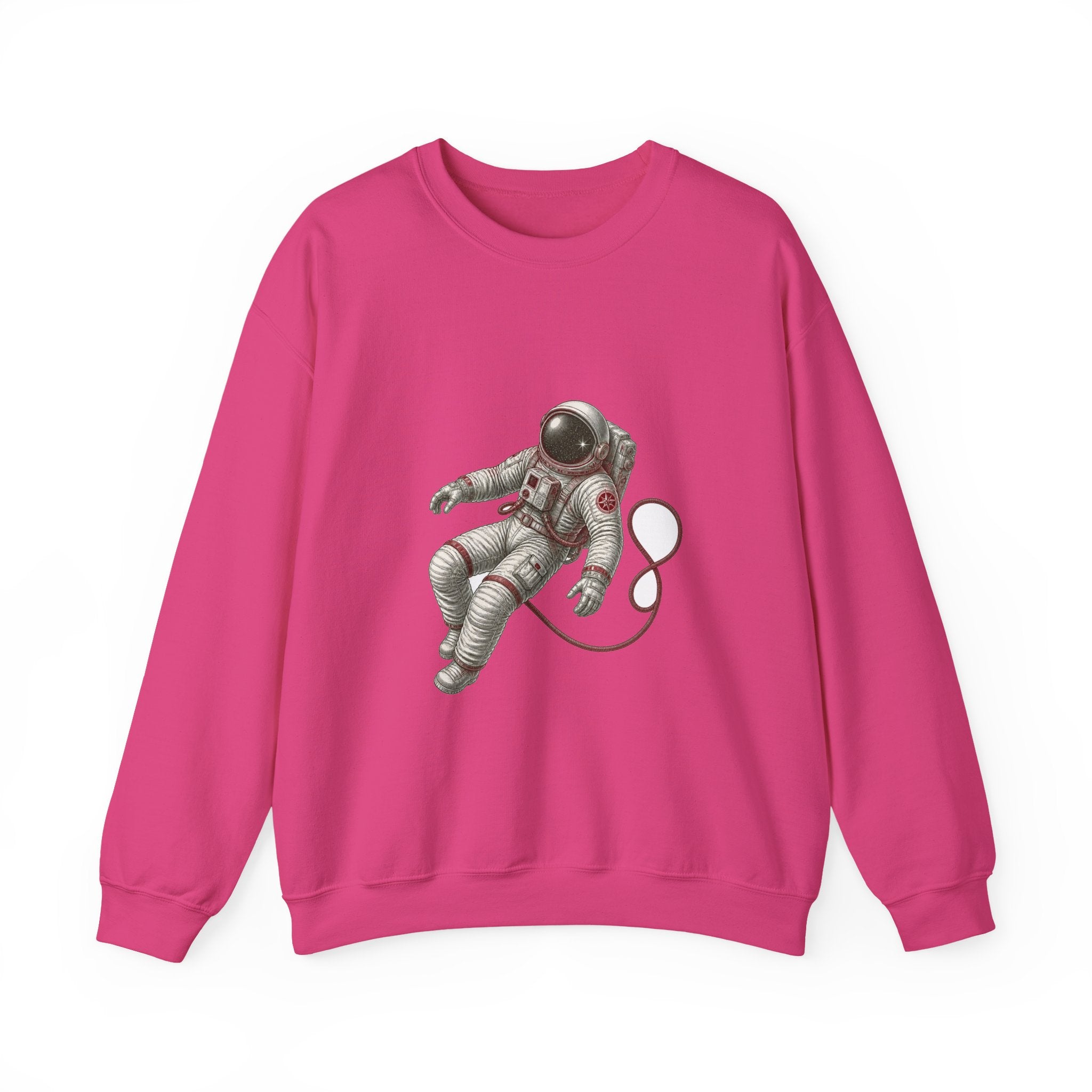 Matching Couple Sweatshirt - Astronaut & Planet Matching Couple Crewneck Sweatshirt Vintage Art His Hers Wedding Gift - Design A