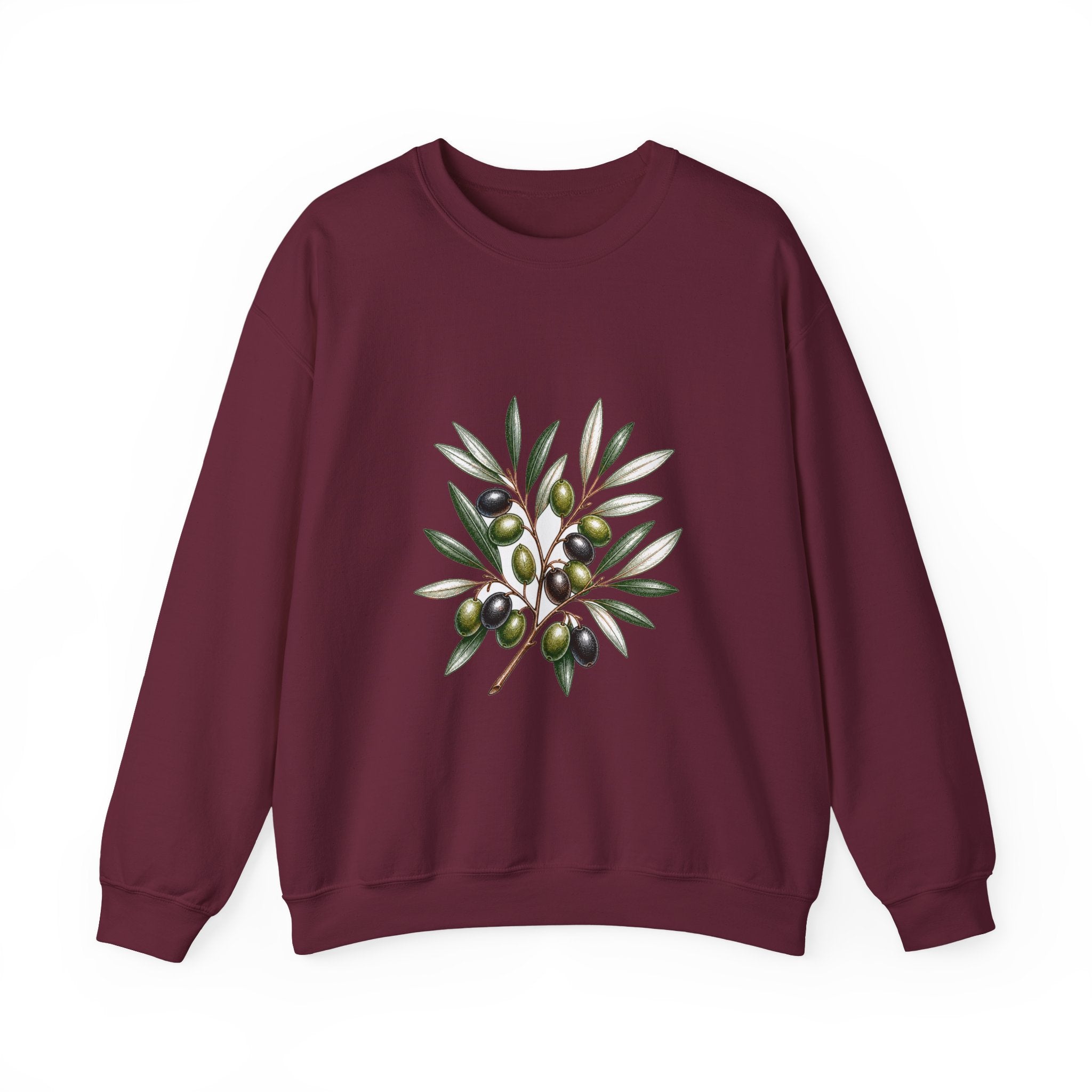 Matching Couple Sweatshirt - Olive Branch & Fig Matching Couple Premium Fleece Sweatshirt Hand-Drawn Art His Hers Anniversary Gift - Design A