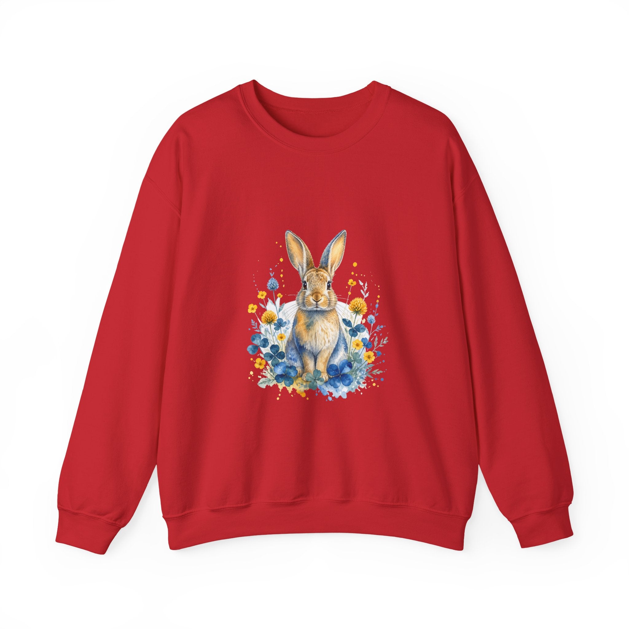 Matching Couple Sweatshirt - Fox & Rabbit Matching Couple Comfort Colors Crew Watercolor Art His Hers Birthday Gift - Design B
