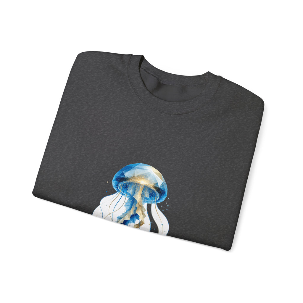 Matching Couple Sweatshirt - Octopus & Jellyfish Matching Couple Premium Fleece Sweatshirt Geometric Art His Hers Love Gift - Design B