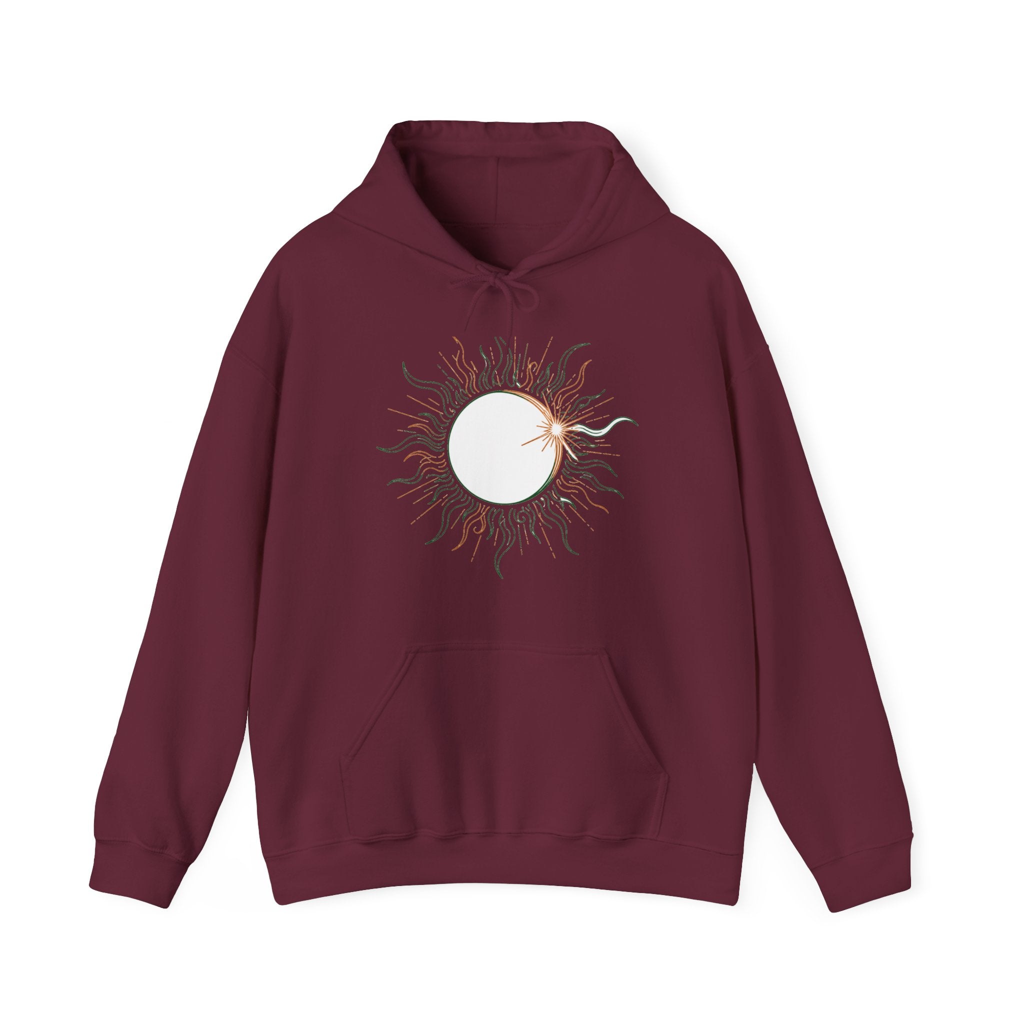 Matching Couple Sweatshirt - Solar & Lunar Eclipse Matching Couple Hooded Sweatshirt Minimalist Art His Hers Valentine Gift - Design A