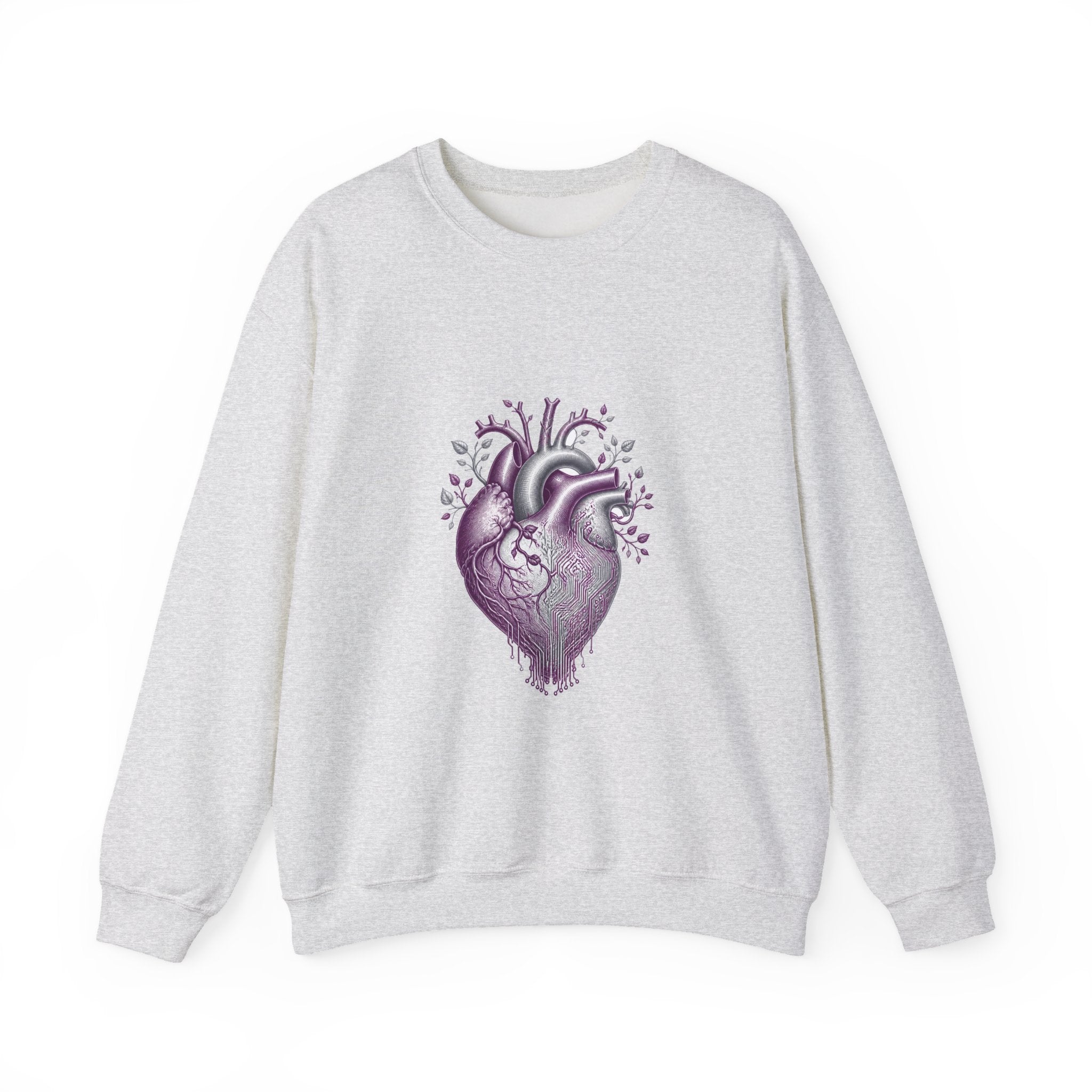 Matching Couple Sweatshirt - Robot & Heart Matching Couple Comfort Colors Crew Vintage Art His Hers Honeymoon Gift - Design B