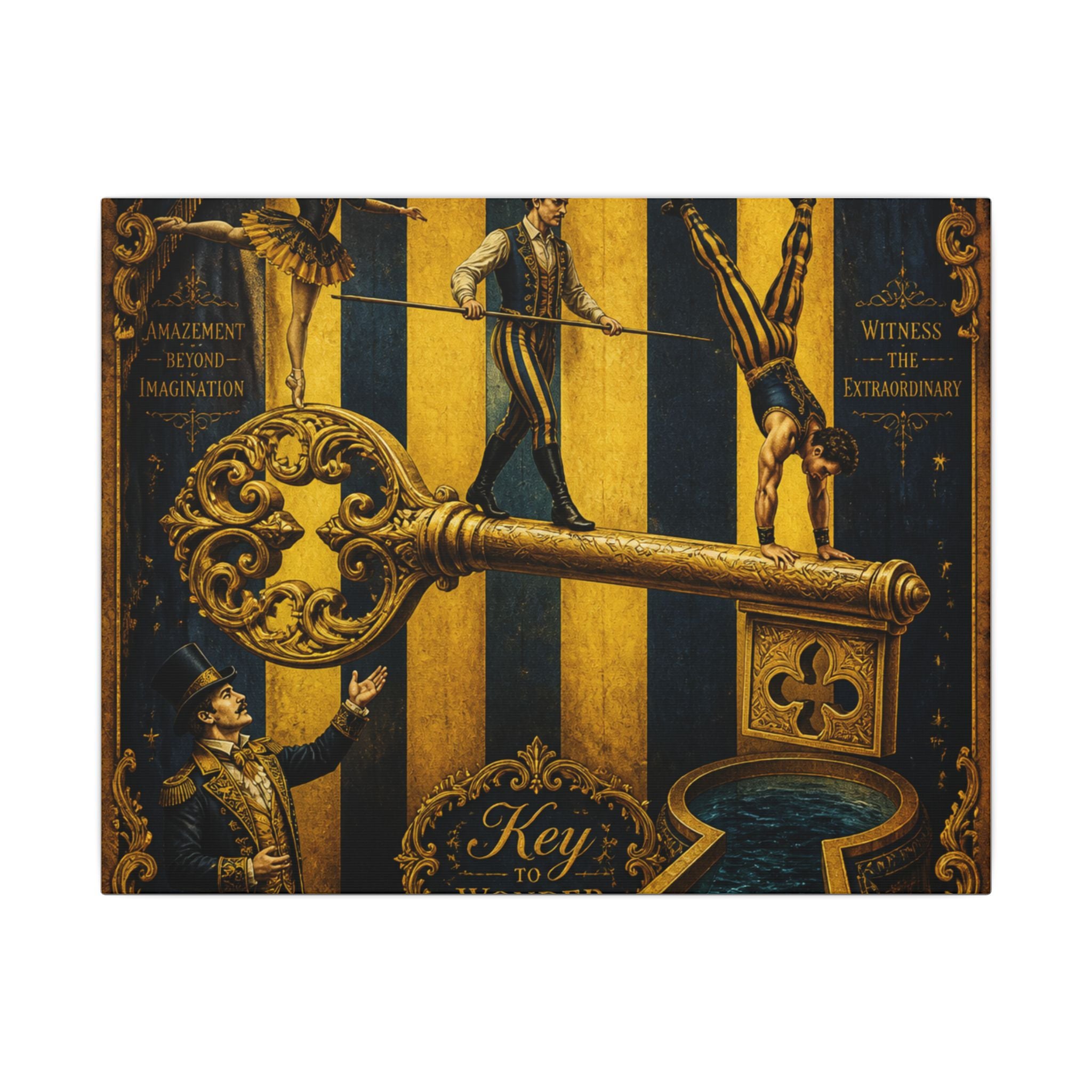 Giant Key Performance Wall Art Canvas 24×36 Baroque Studio Decor Maximalist Print