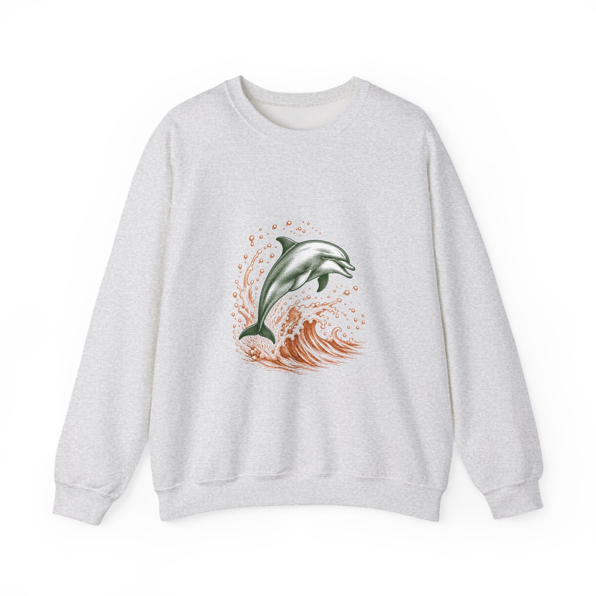 Matching Couple Sweatshirt - Shark & Dolphin Matching Couple Crewneck Sweatshirt Hand-Drawn Art His Hers Best Friend Gift - Design B