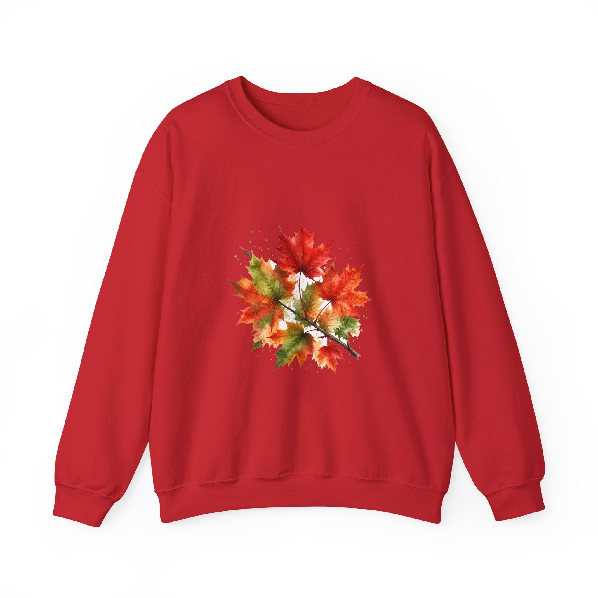 Matching Couple Sweatshirt - Cherry Blossom & Maple Leaf Matching Couple Comfort Colors Crew Watercolor Art His Hers Birthday Gift - Design B
