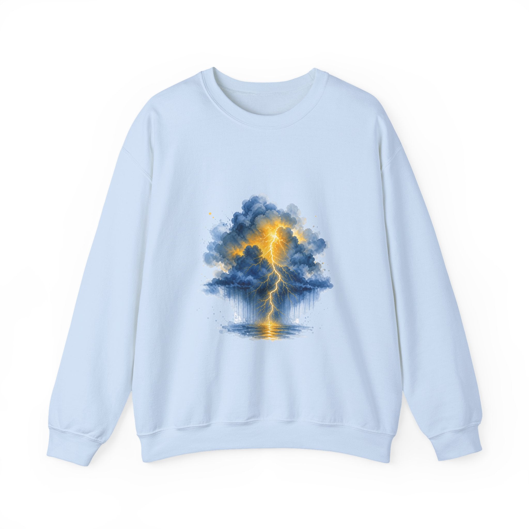 Matching Couple Sweatshirt - Storm & Rainbow Matching Couple Premium Fleece Sweatshirt Watercolor Art His Hers Birthday Gift - Design A